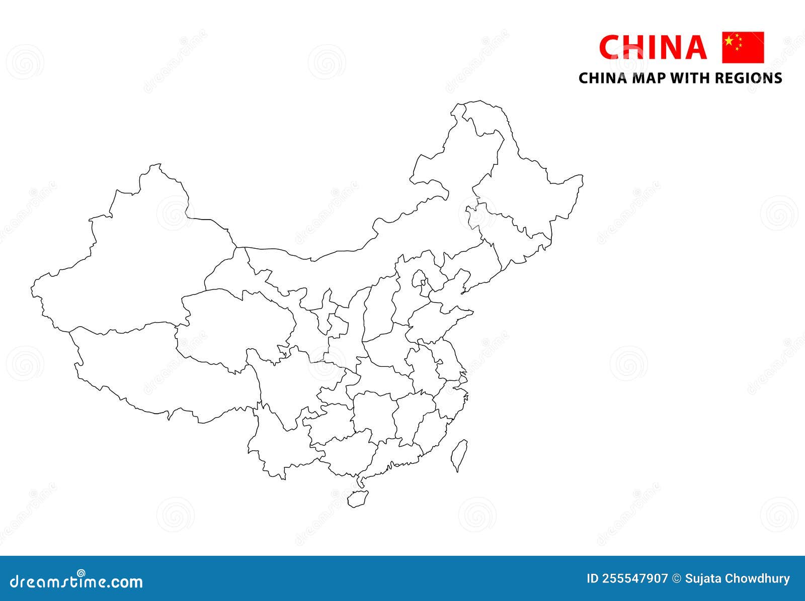 China Map. State and Province Map of China. Detailed Colorful Map of