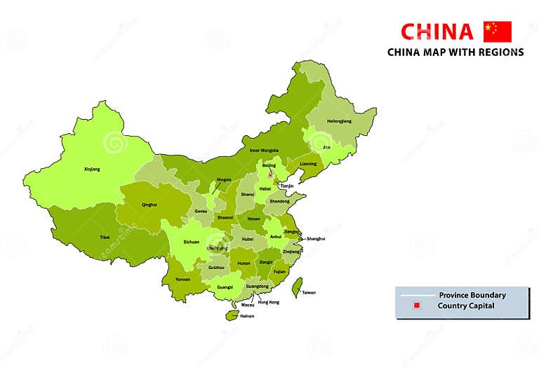 China Map. State and Province Map of China. Detailed Colorful Map of