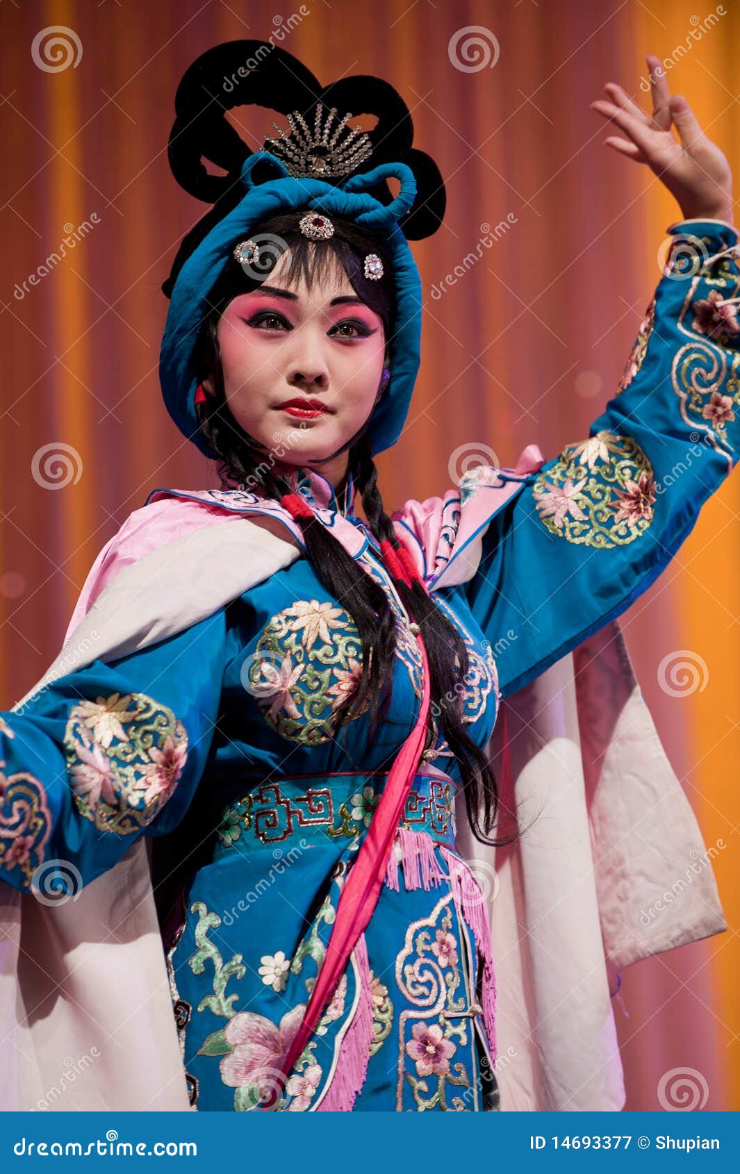 China Opera Beautiful Woman Stock Image Image of girl, blue 14693377