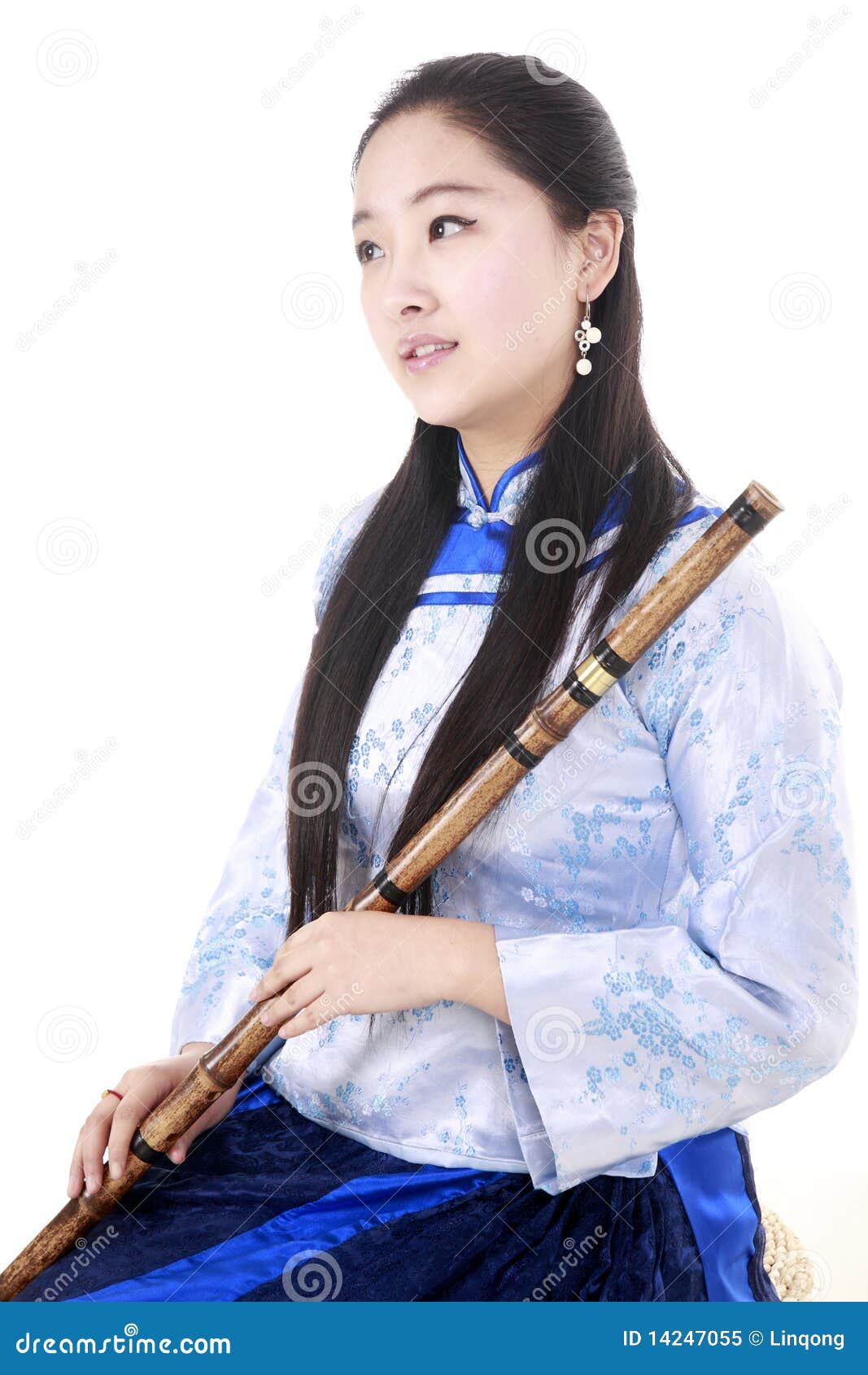 China S Bamboo Flute Performer Stock Image Image of holding, hold