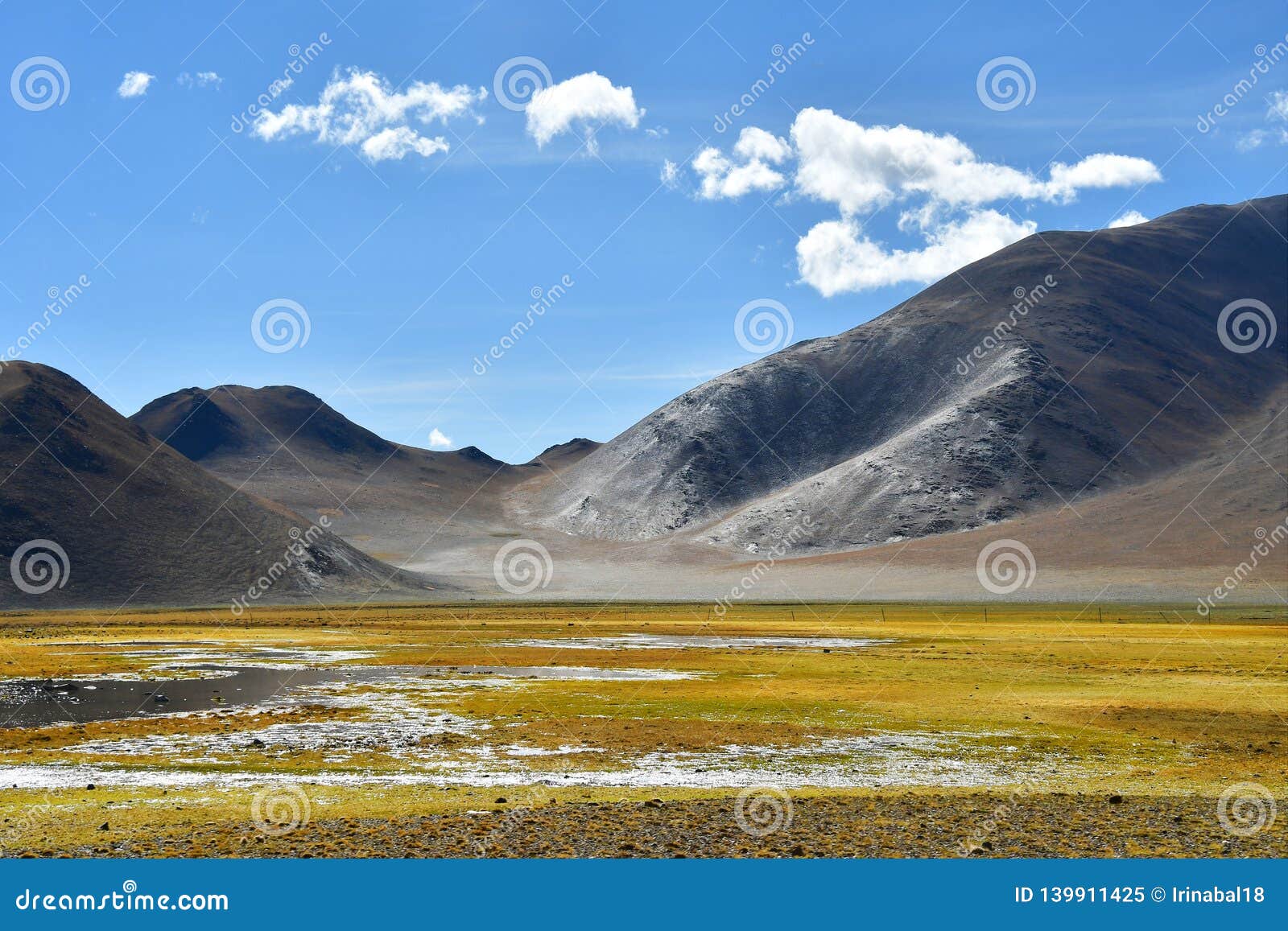 china, the structure of the tibetan mountains on the way to lake mershung in summer in clear weather