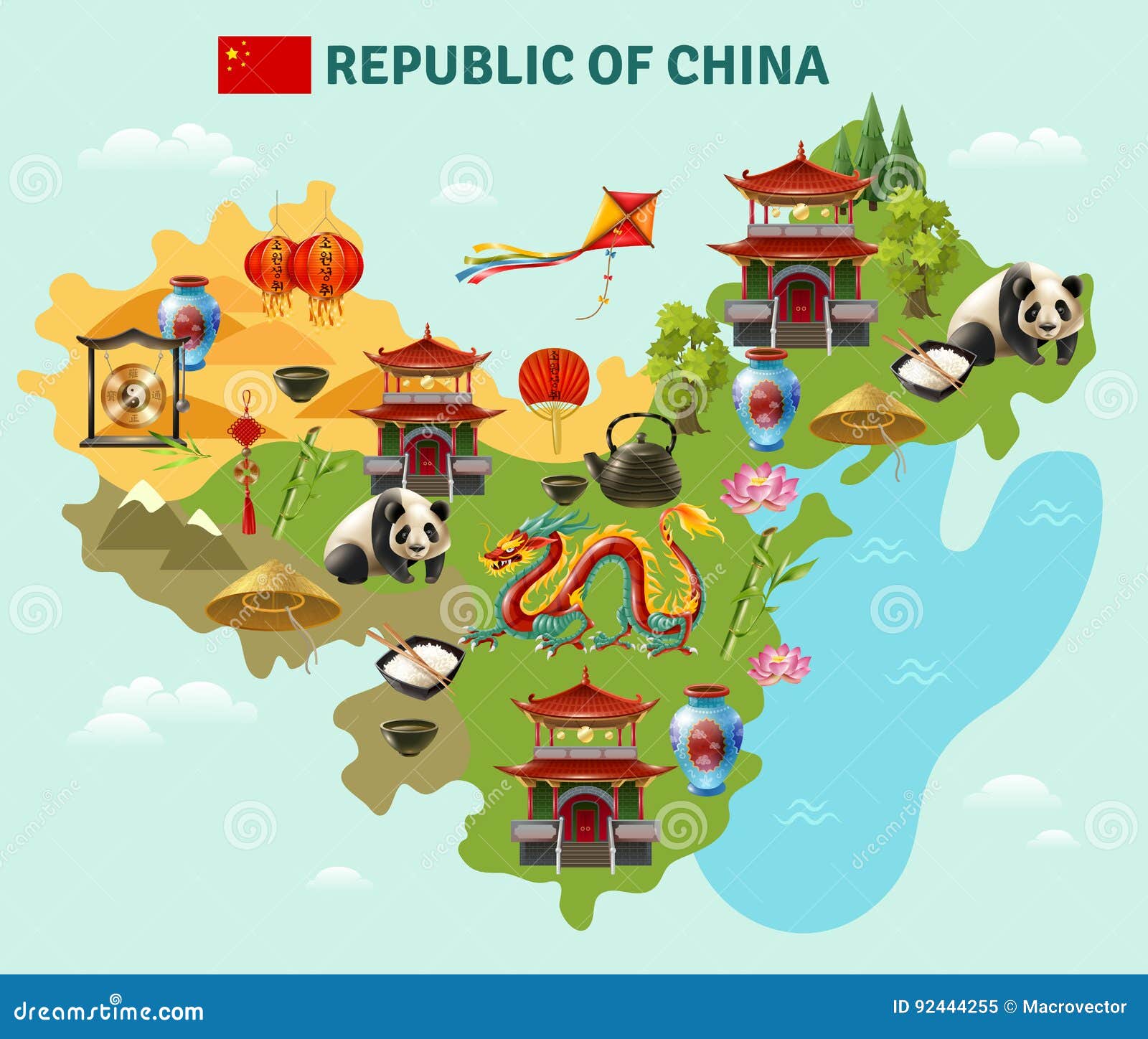 A Map Of China Cartoon