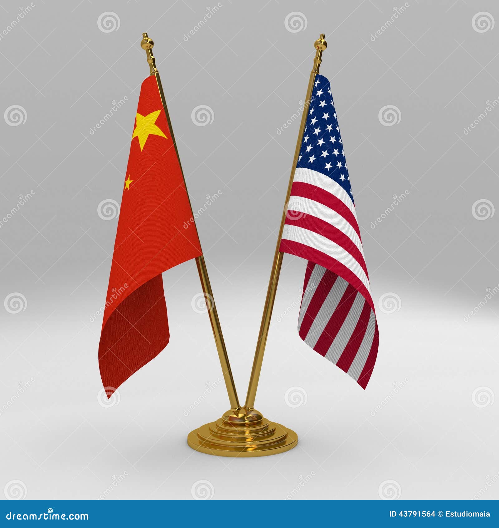 United States of America & Florida Double Friendship Table Flag Set 