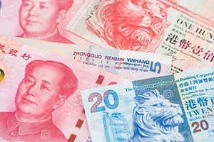 China Yuan Renminbi And Hong Kong Dollar RMB HKD Stock Photo Image 