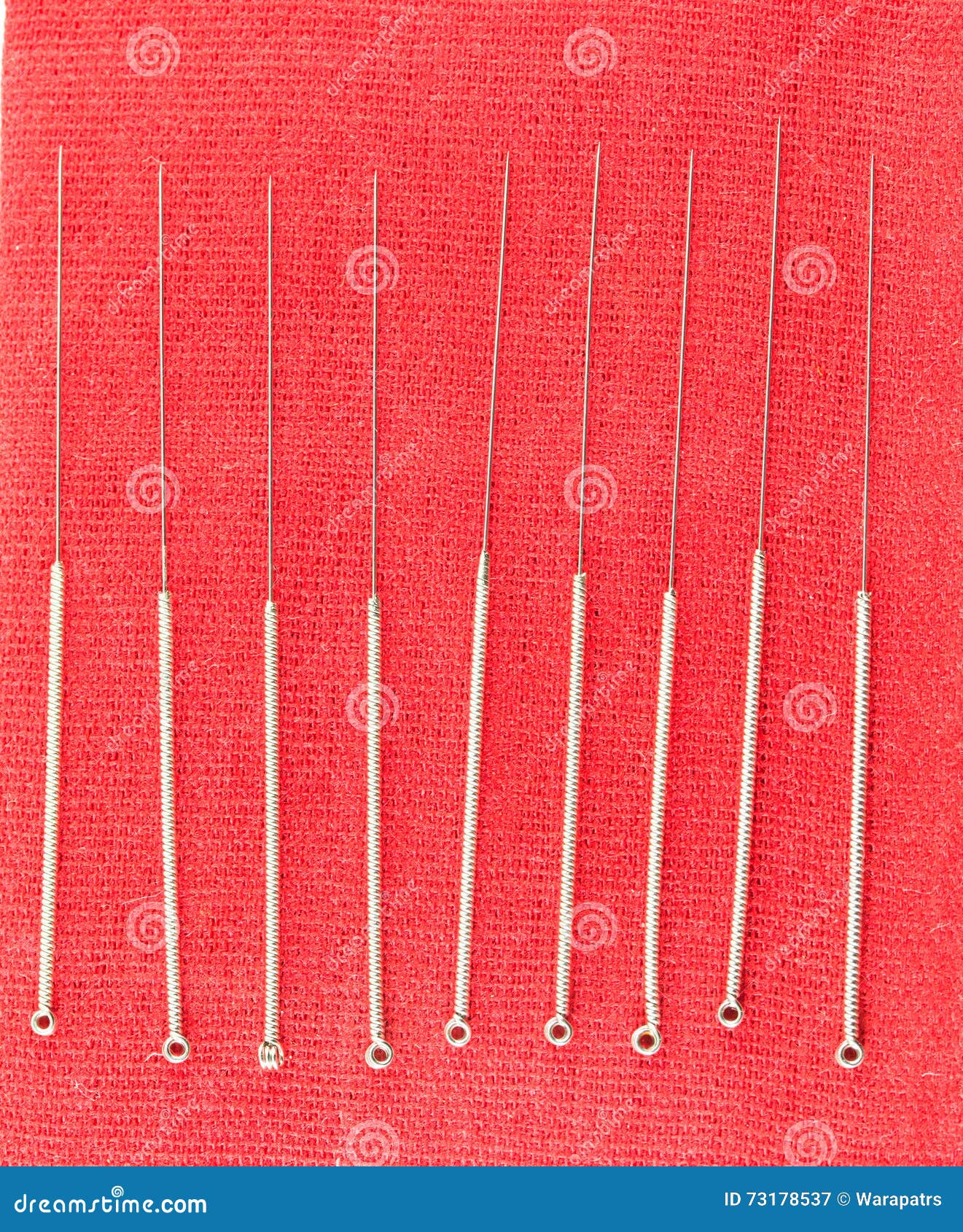 Chinese Acupuncture Needle on Red Stock Image Image of tray, nature
