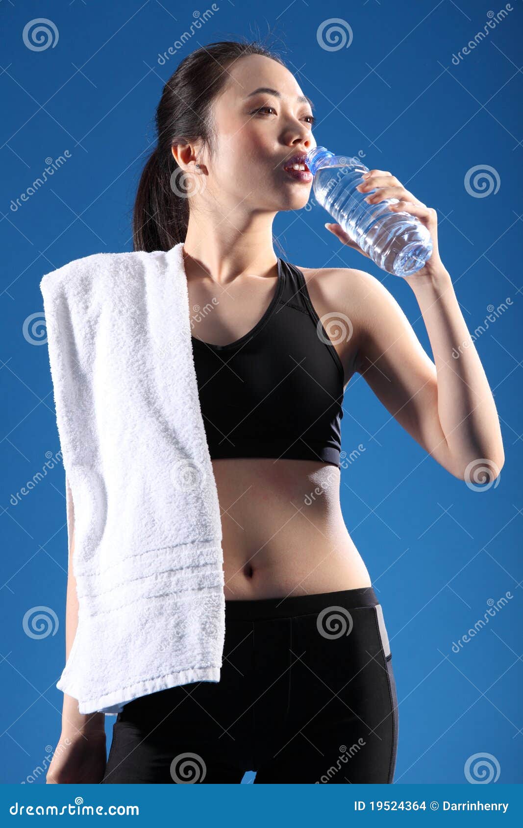 Chinese Asian Girl Drinking Water after Exercise Stock Photo Image of