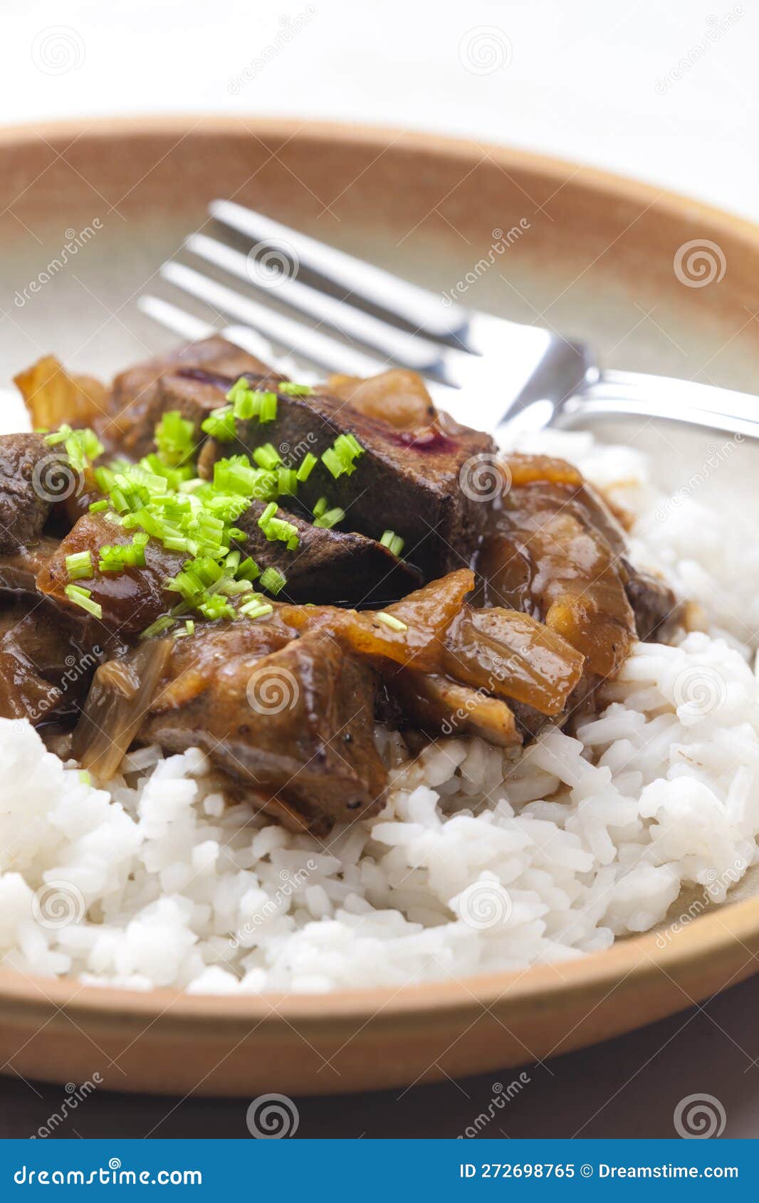 Chinese Beef Meat with Soy Sauce Served with Rice Stock Image Image