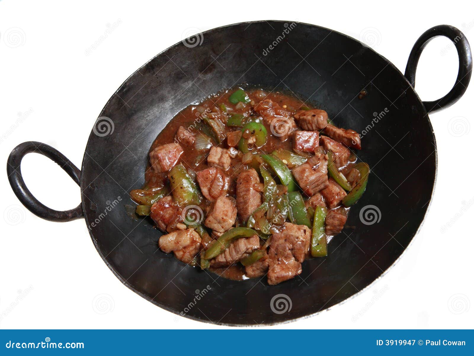 Chinese Black Bean Beef in Wok Stock Image Image of green, beans 3919947