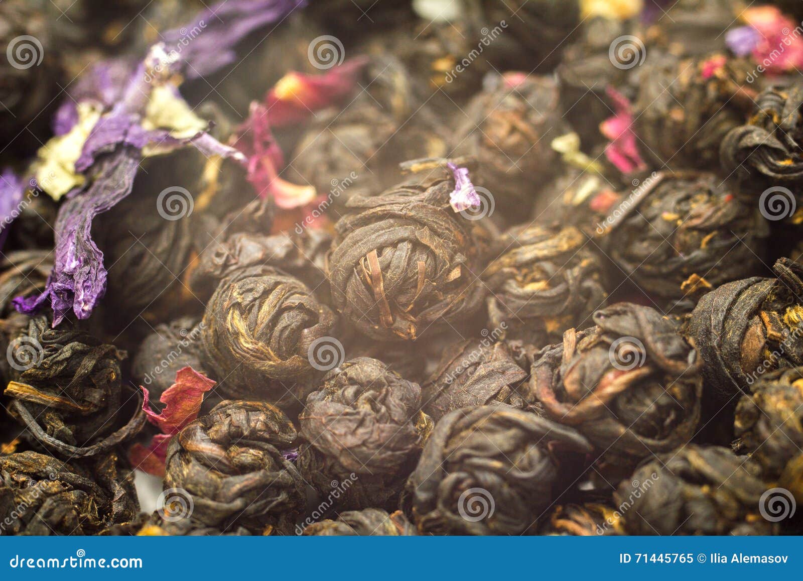 Chinese Black Tea Leaf Balls with Flower Stock Image Image of organic