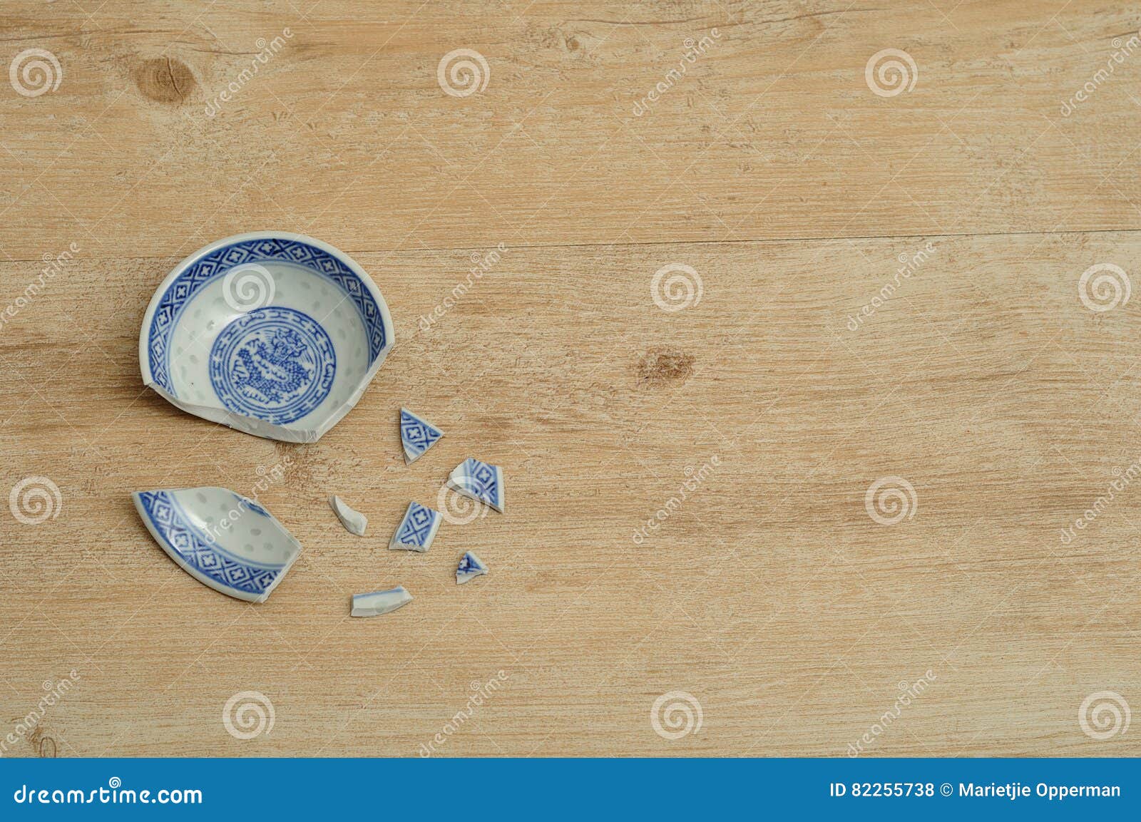 Chinese Bowl Broken into Pieces Stock Photo Image of break, shattered