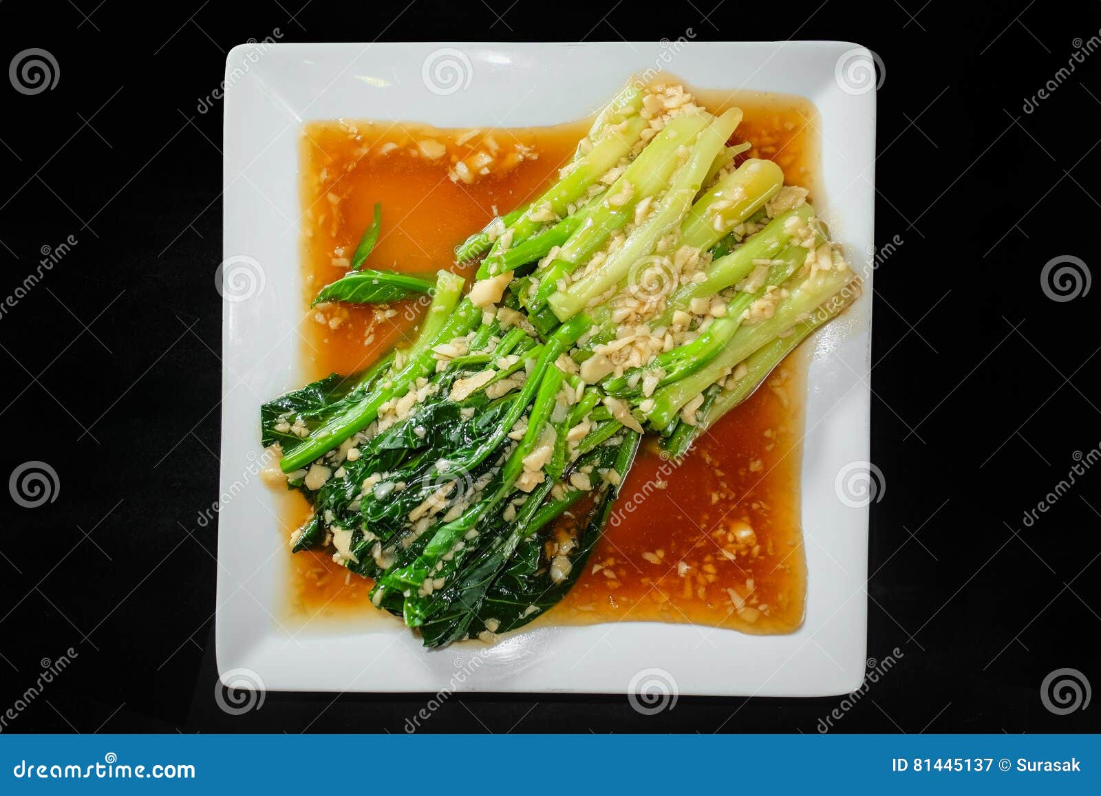 Chinese Broccoli with Oyster Sauce Stock Image Image of close, food