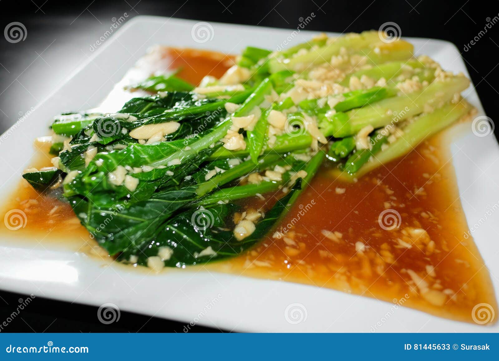 Chinese Broccoli with Oyster Sauce Stock Image Image of background