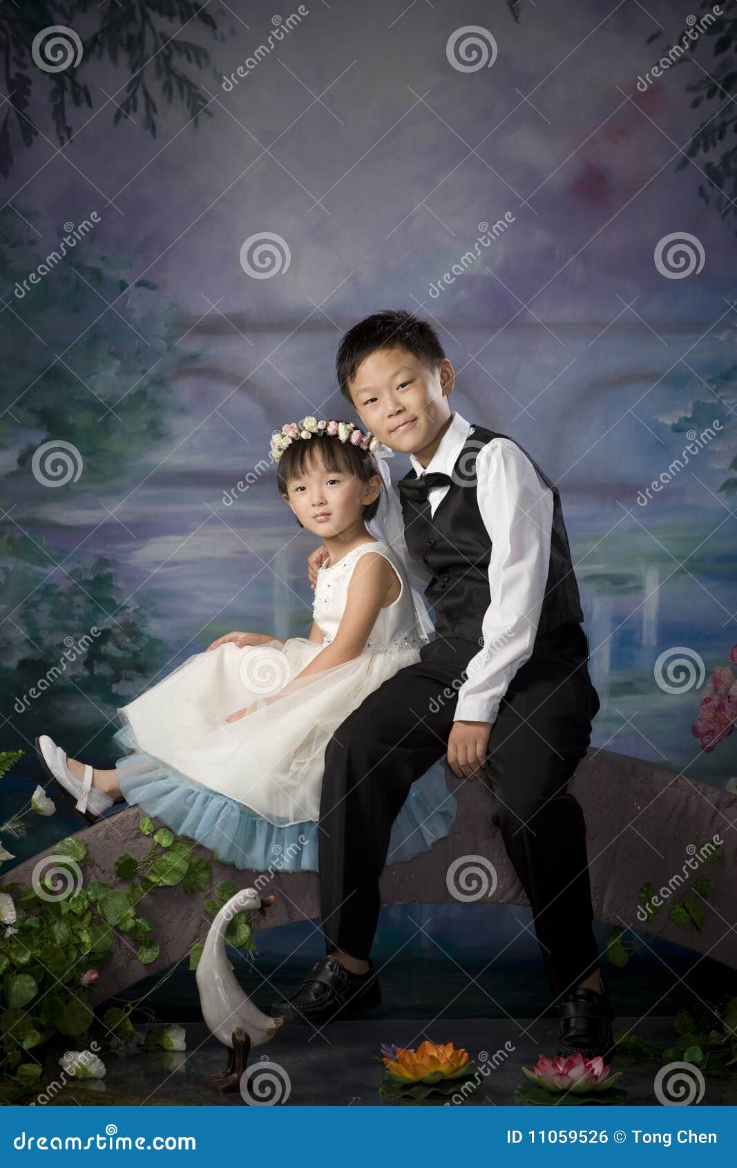Chinese brother and sister stock photo. Image of cool 11059526