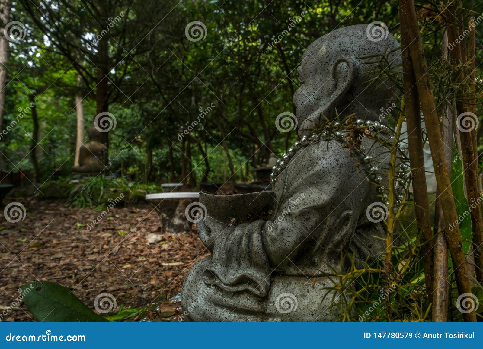 Chinese Buddha Statue Located in a Forest Park Stock Image Image of