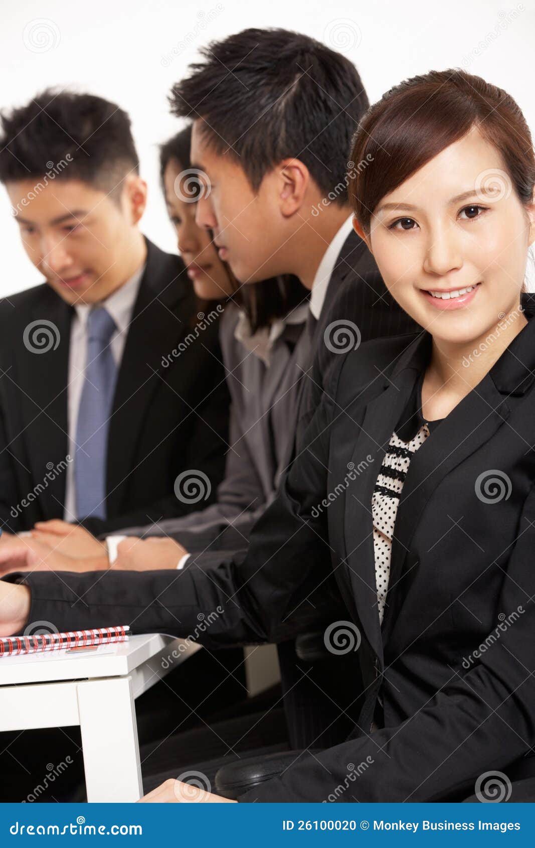 Chinese Businesspeople Having Meeting Stock Photo Image of discussing