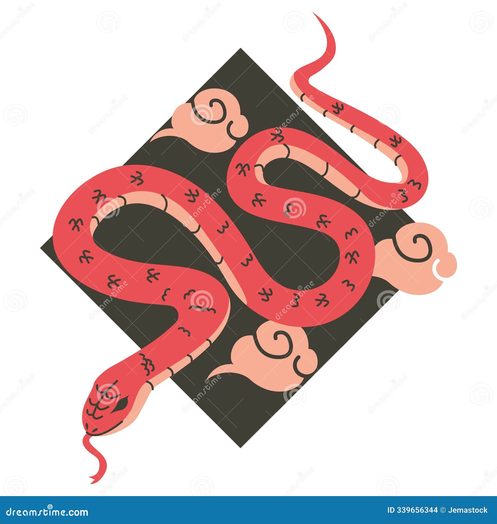 Chinese Calendar for the Year of Snake Stock Illustration Chinese Calendar for the Year of Snake Stock Illustration