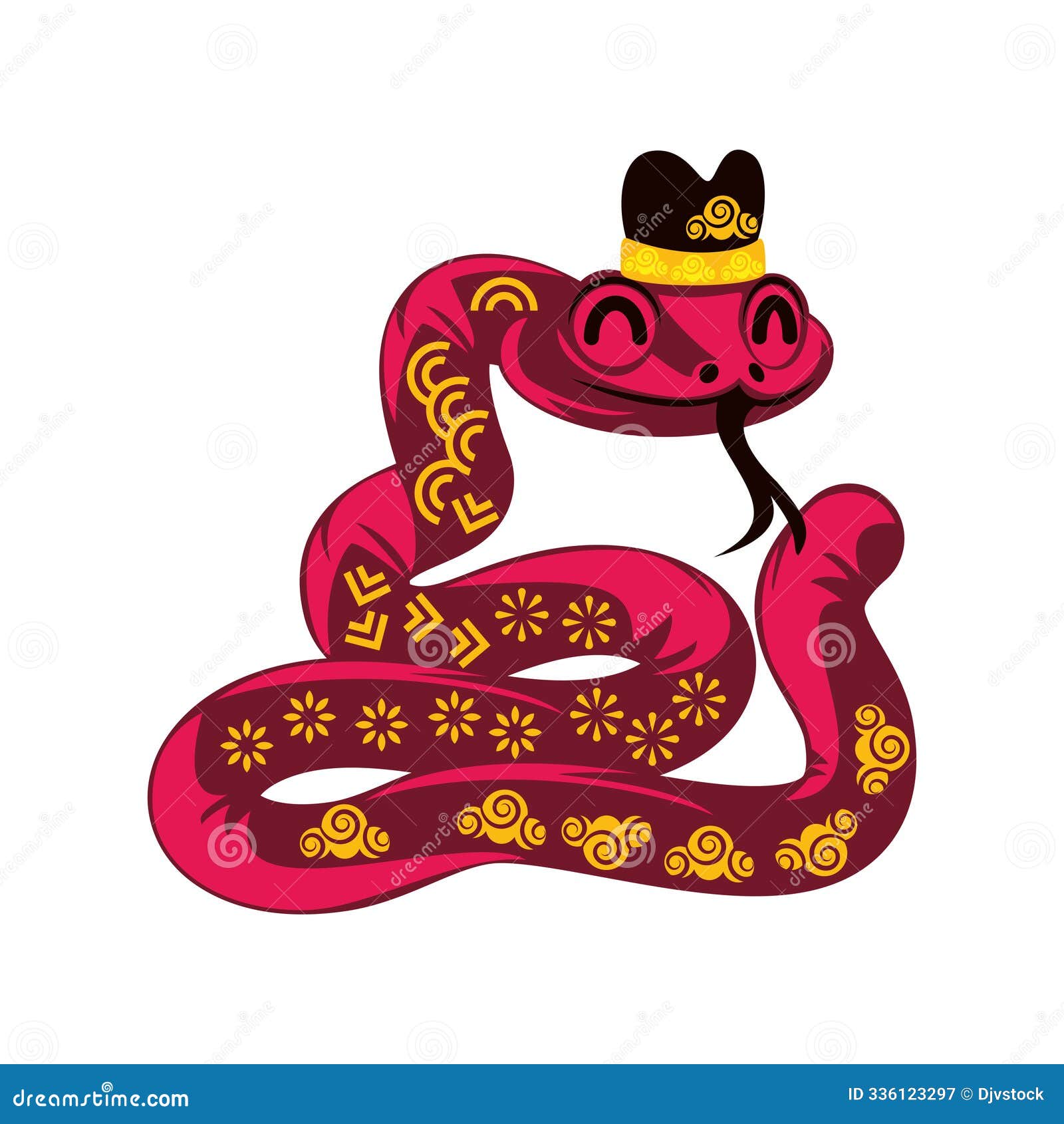 chinese-calendar-for-the-year-of-snake-stock-illustration