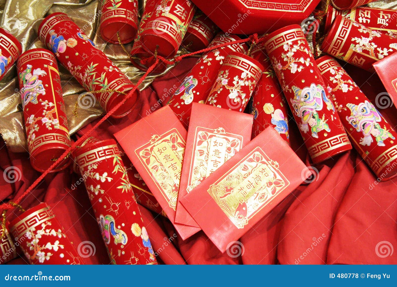 Chinese Celebration Firecrackers And Red Envelope Stock Photo - Image of eastern ...