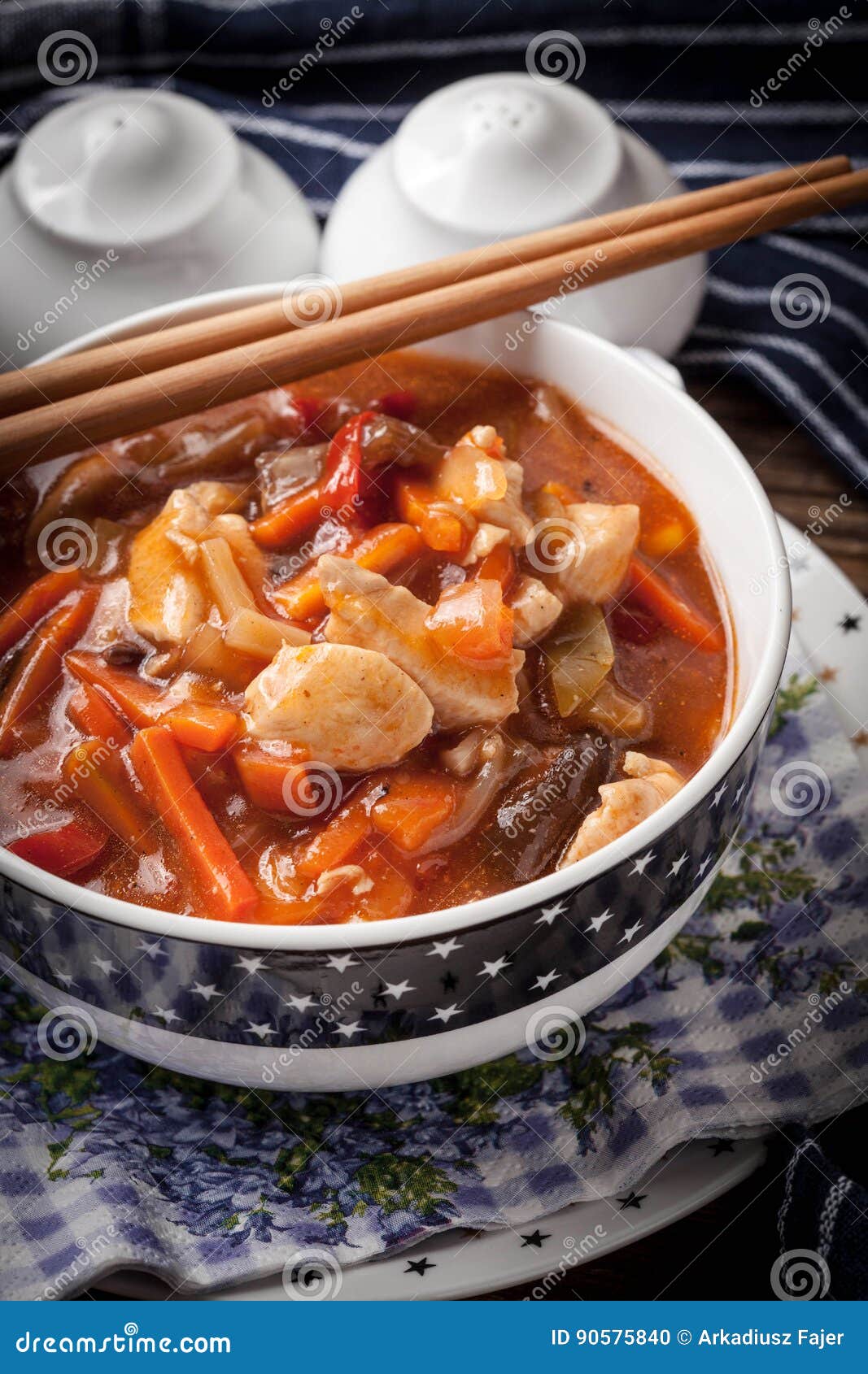 Chinese Chicken with Vegetables. Stock Photo - Image of sour, food ...
