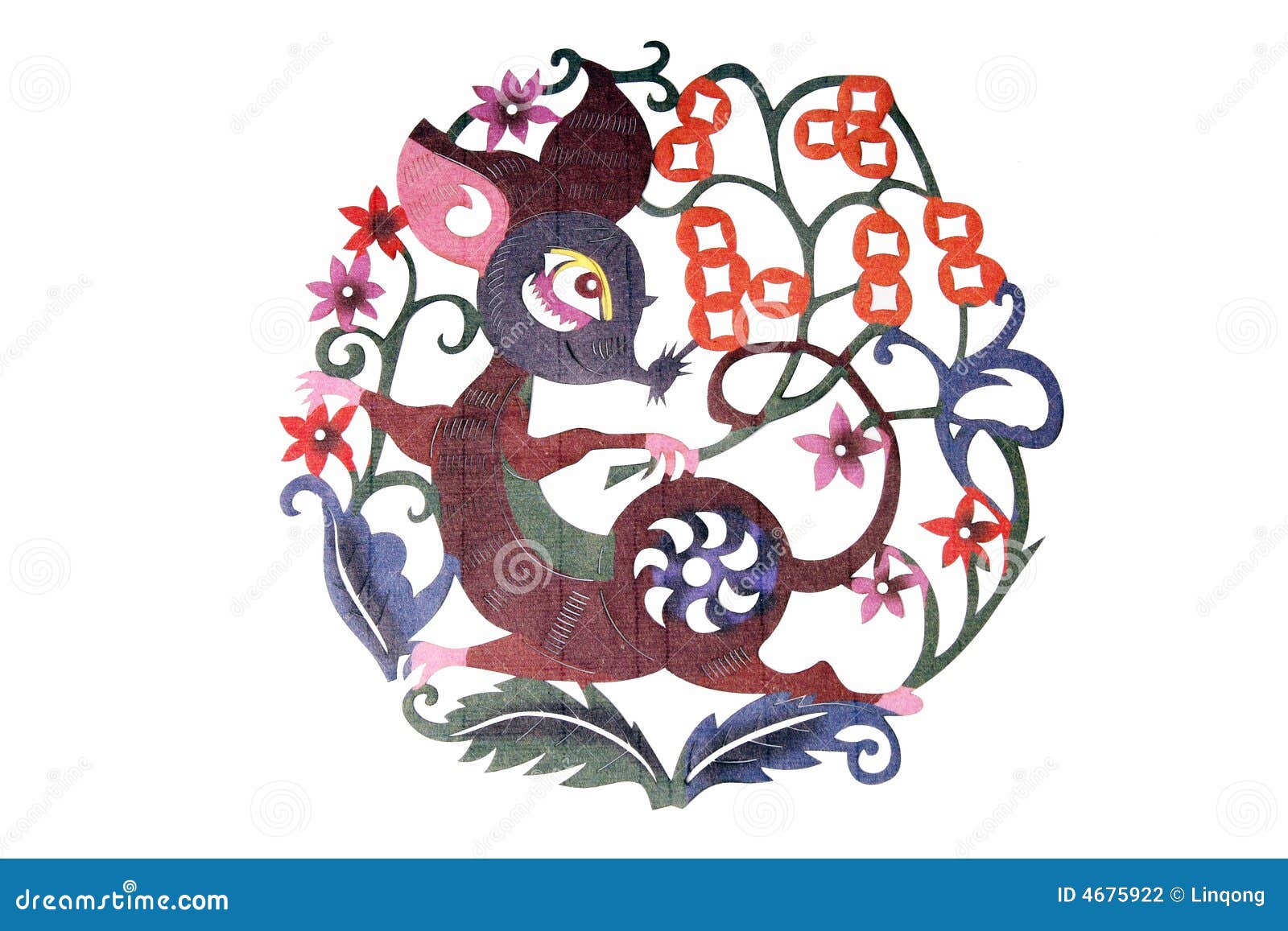 Chinese Cloth Art Papercut Stock Illustration Illustration of