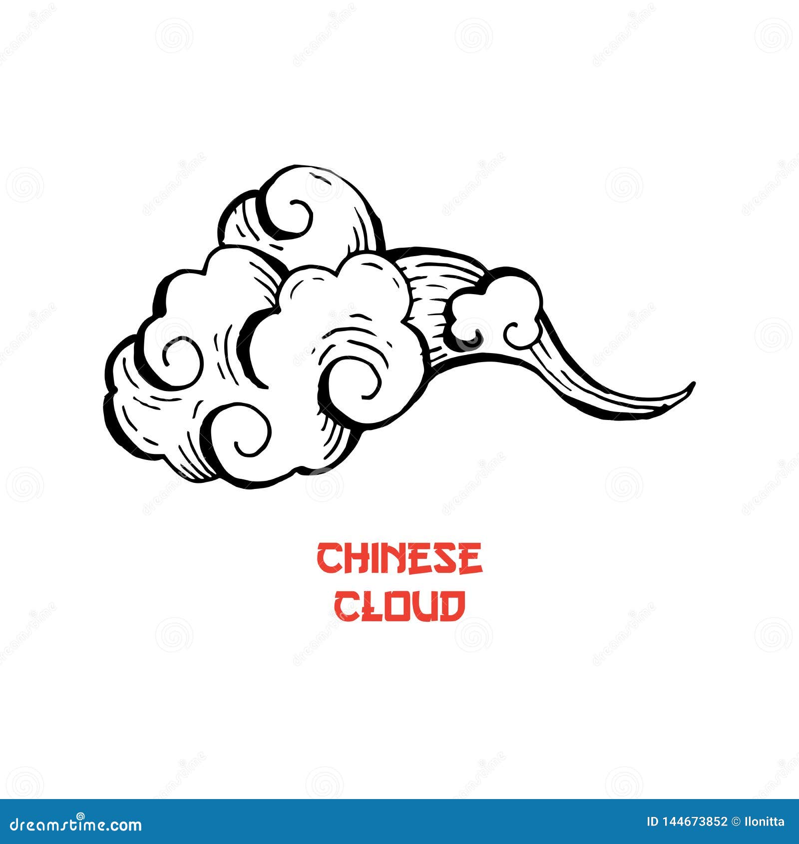 Drawing of a Cloud with Face Blowing a Wind Stock Illustration -  Illustration of funny, face: 113877554
