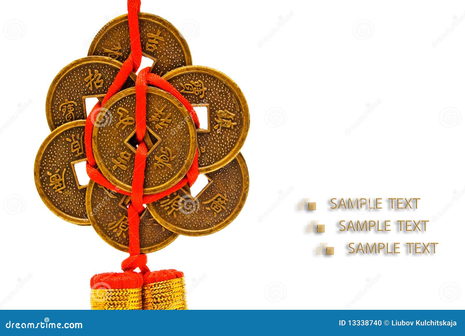 Chinese coins of luck. stock photo. Image of astrology 13338740