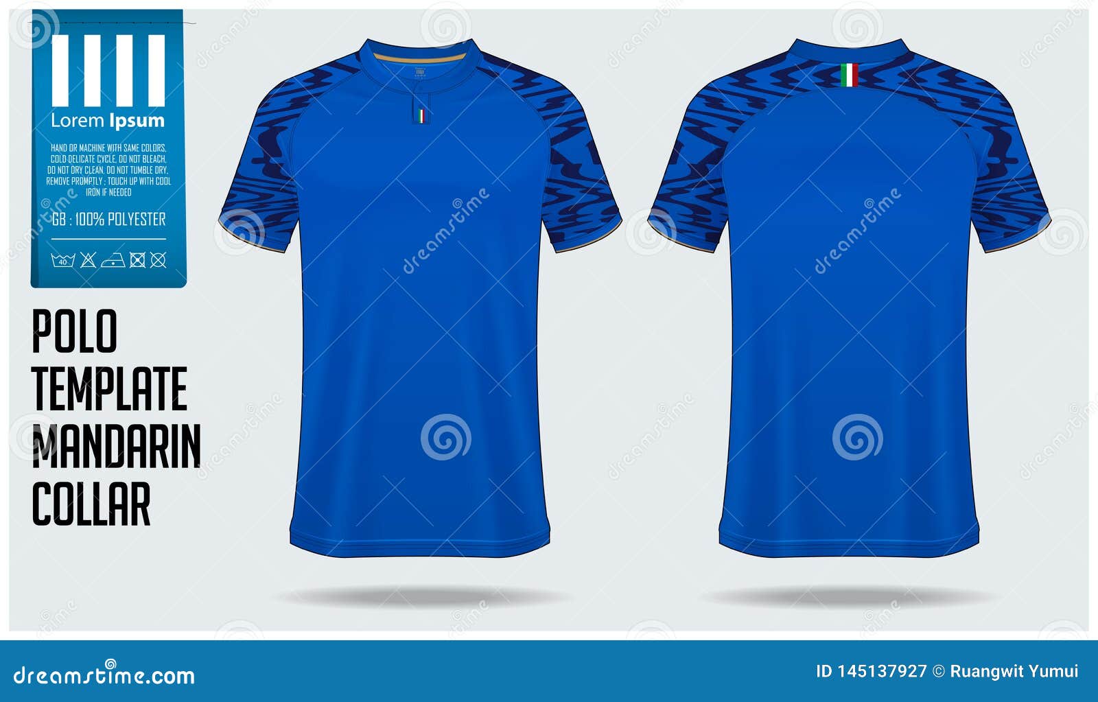 Download Chinese Collar Or Mandarin Collar Polo Shirt Mockup Template Design For Soccer Jersey Football Kit Stock Vector Illustration Of Icon Body 145137927