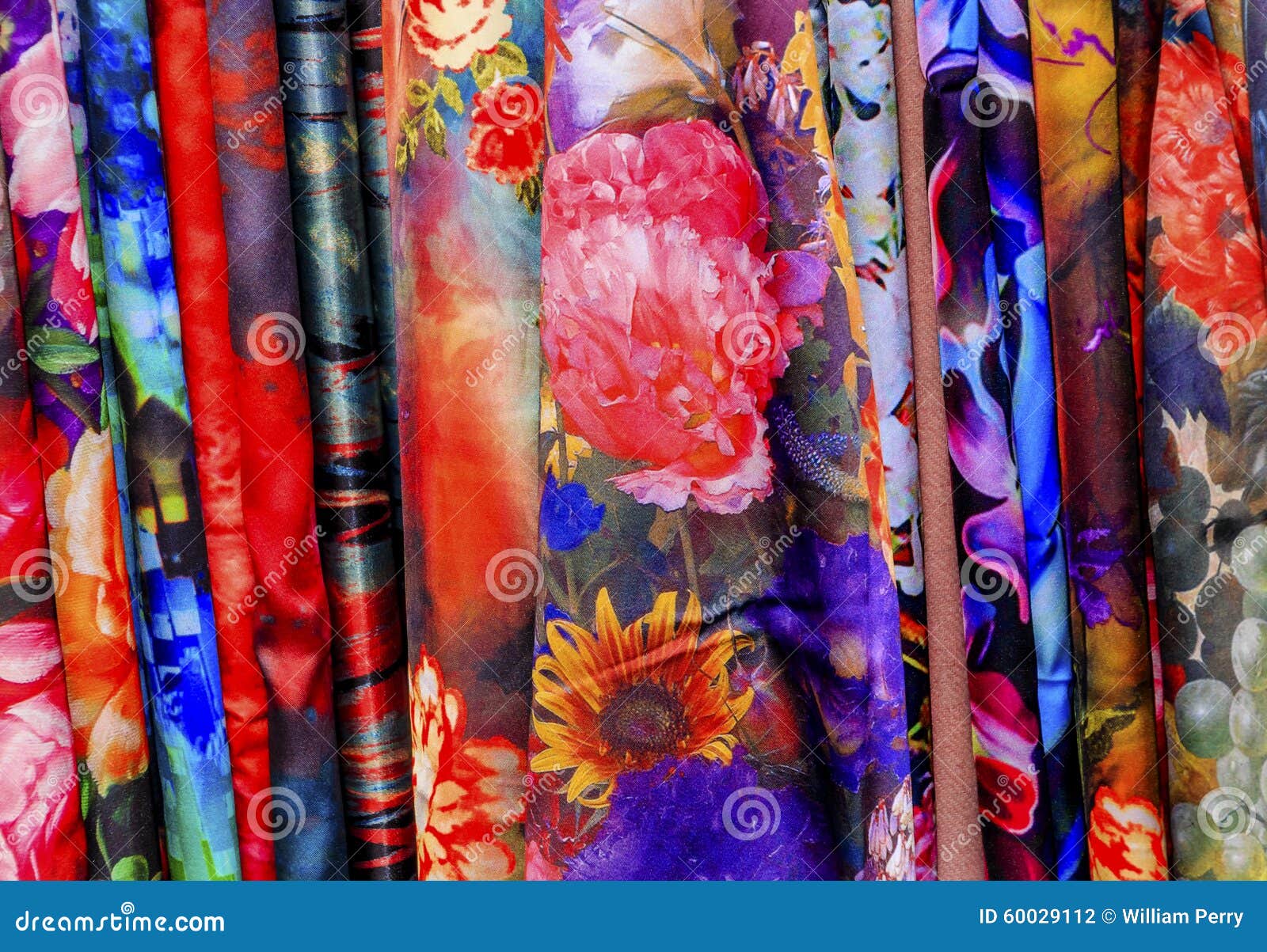 Chinese Colorful Flower Silk Scarves Yuyuan Shanghai China Stock Photo ...
