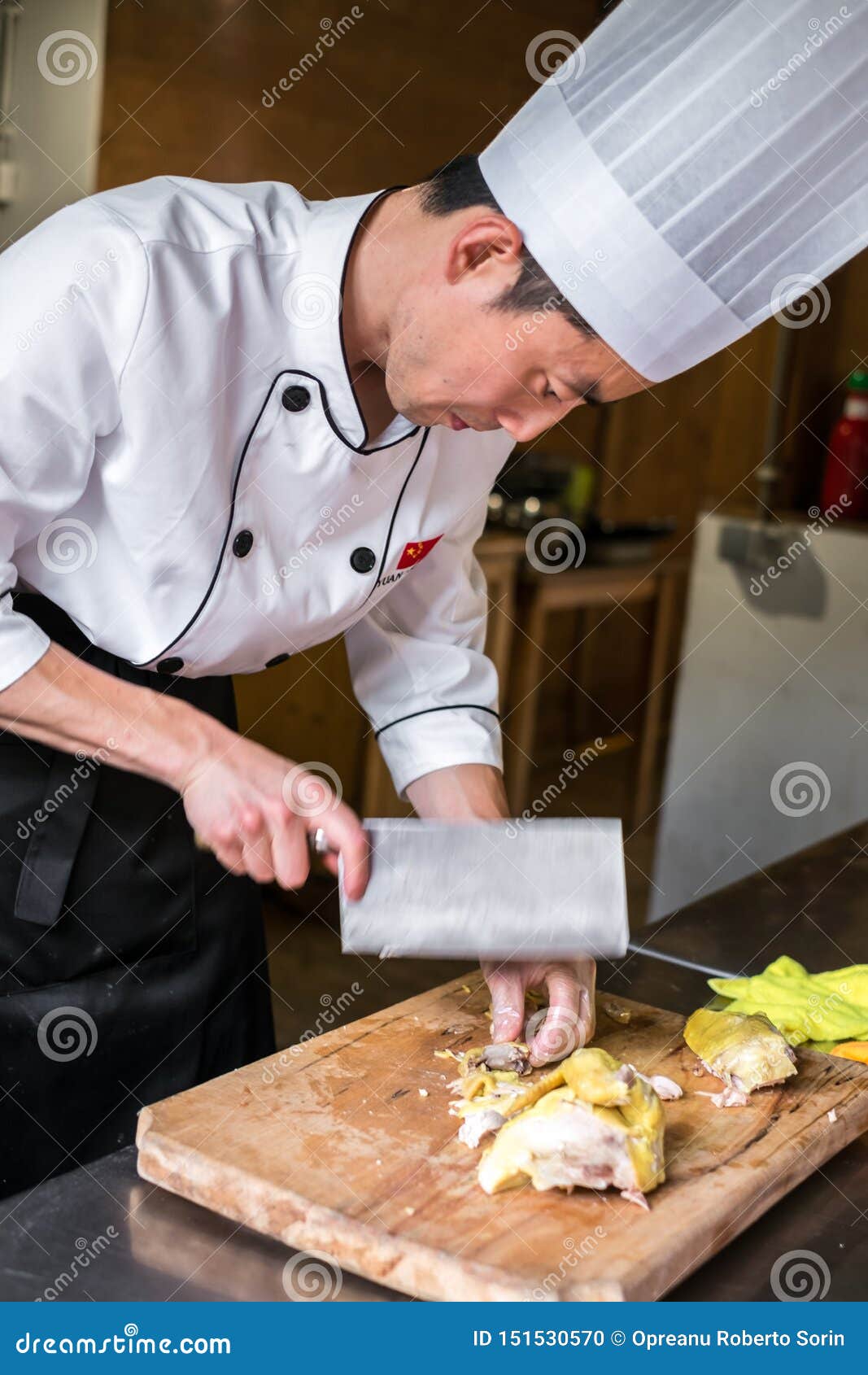 Chinese Cook Arranges Food