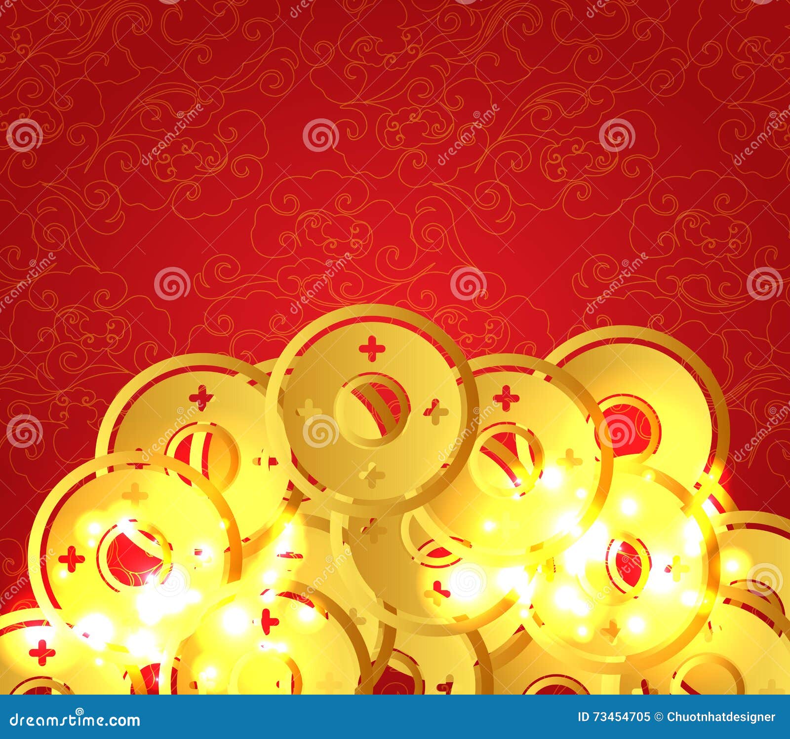 Chinese Copper Coins stock vector. Illustration of brush 73454705