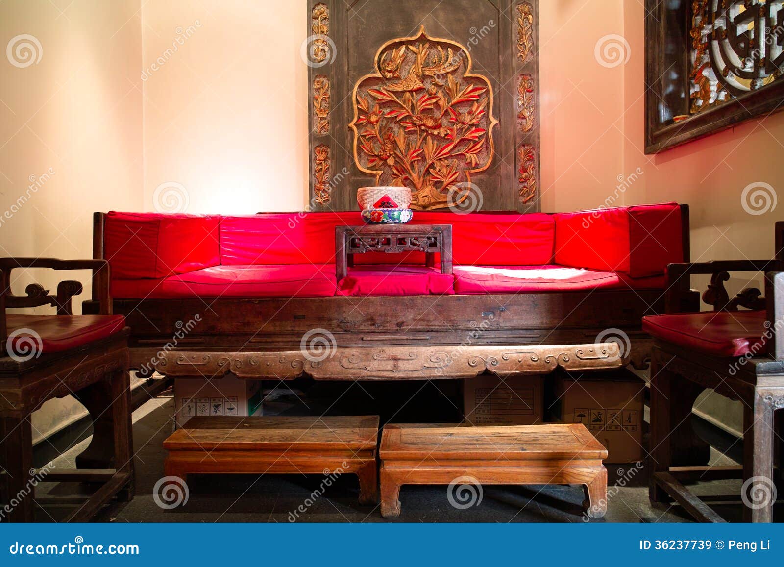 Chinese couch stock image. Image of teapoy, steam, footrest 36237739