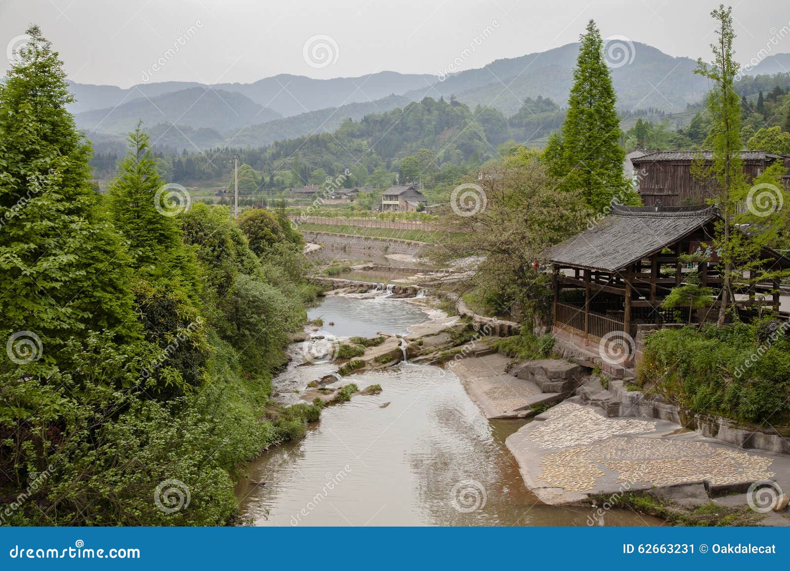 chinese countryside landscape stock photo - image: 62663231