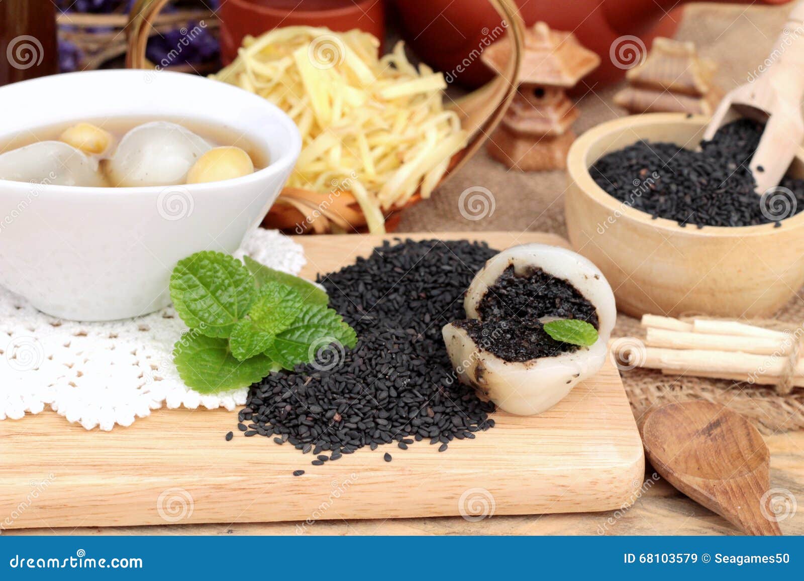 Chinese Dessert ,glutinous Rice Balls in Ginger Soup. Stock Image