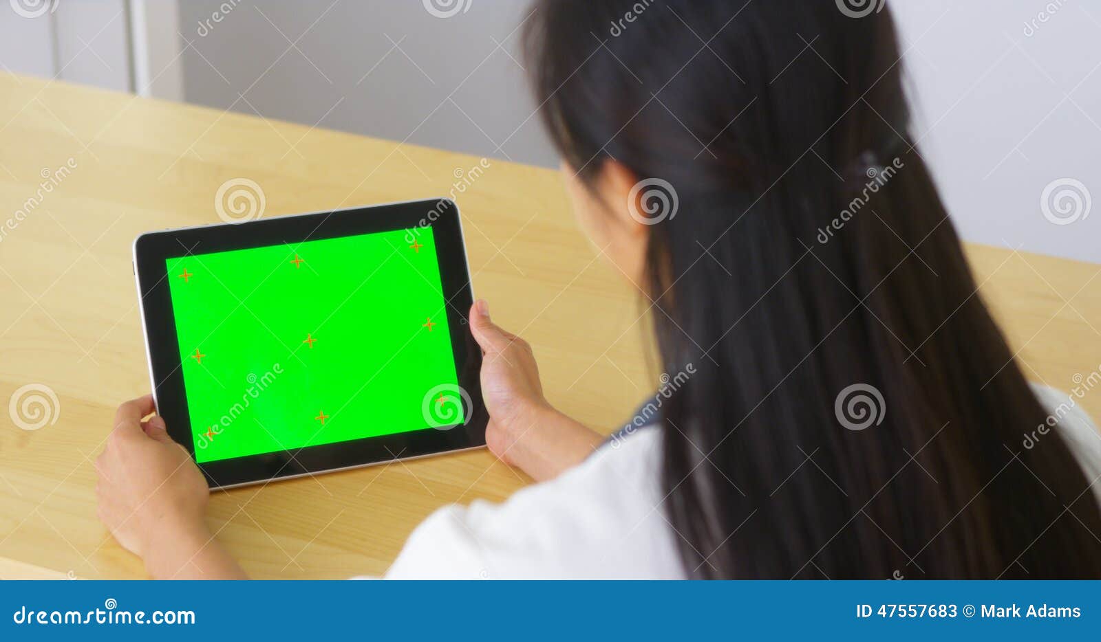 Chinese Doctor Talking To Tablet with Green Screen Stock Image - Image ...