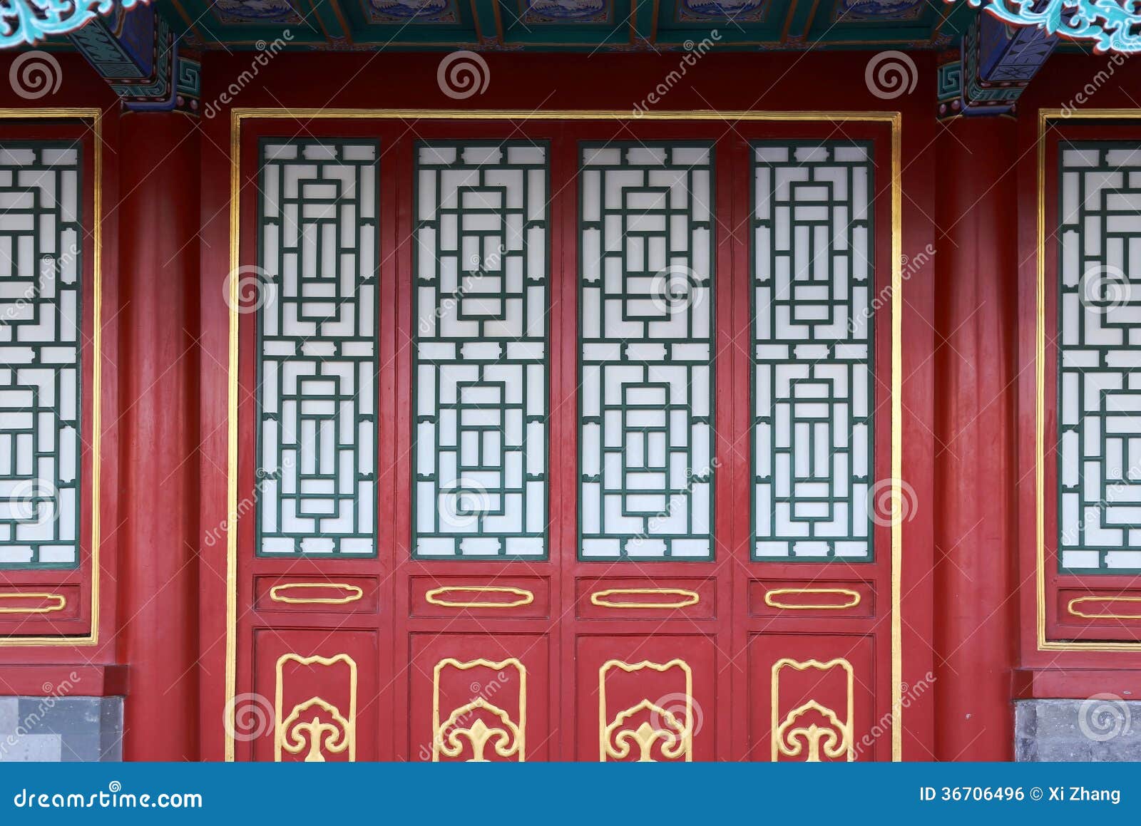 Chinese Doors And Window stock photo. Image of pavilion 36706496
