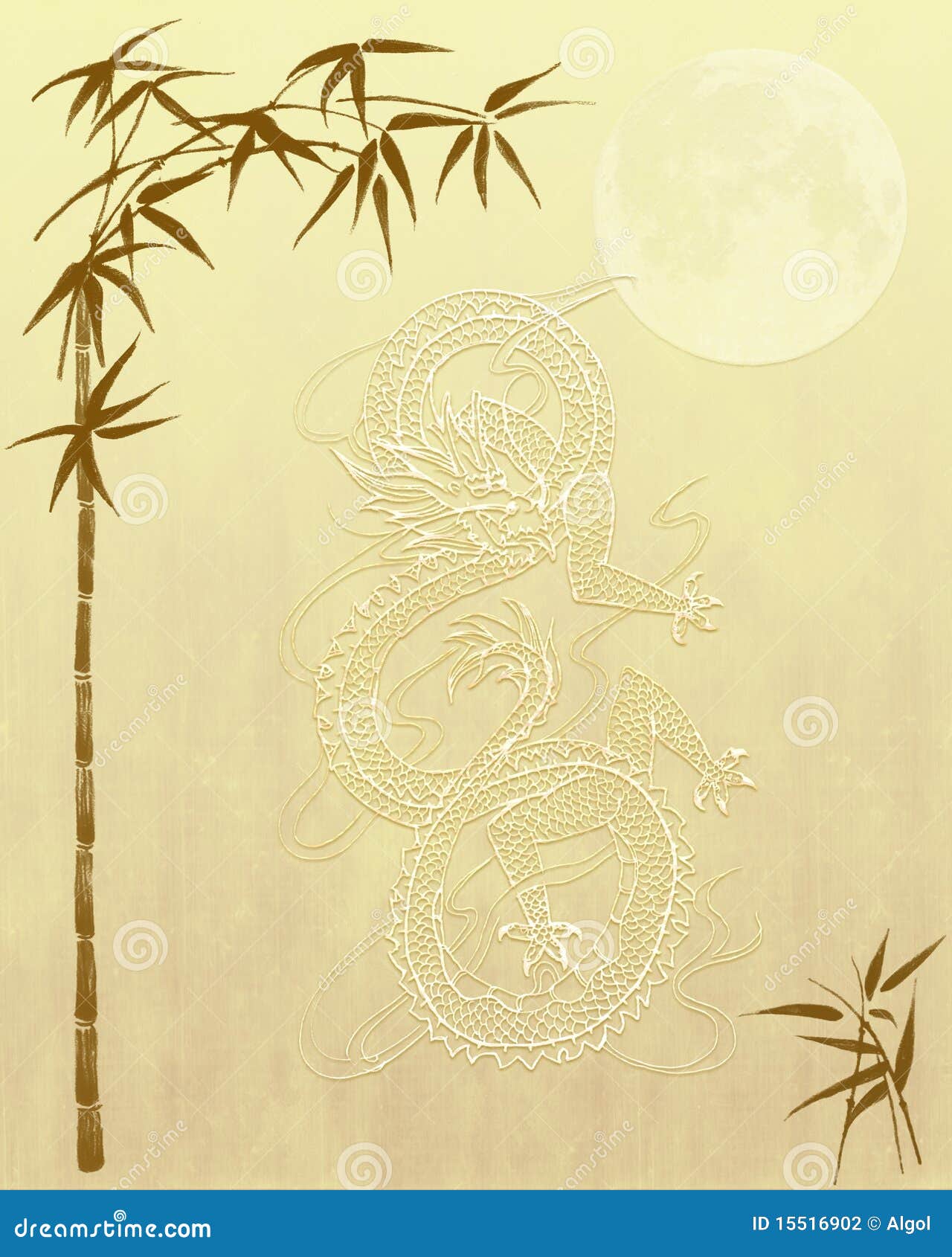 chinese dragon bamboo background paper 15516902