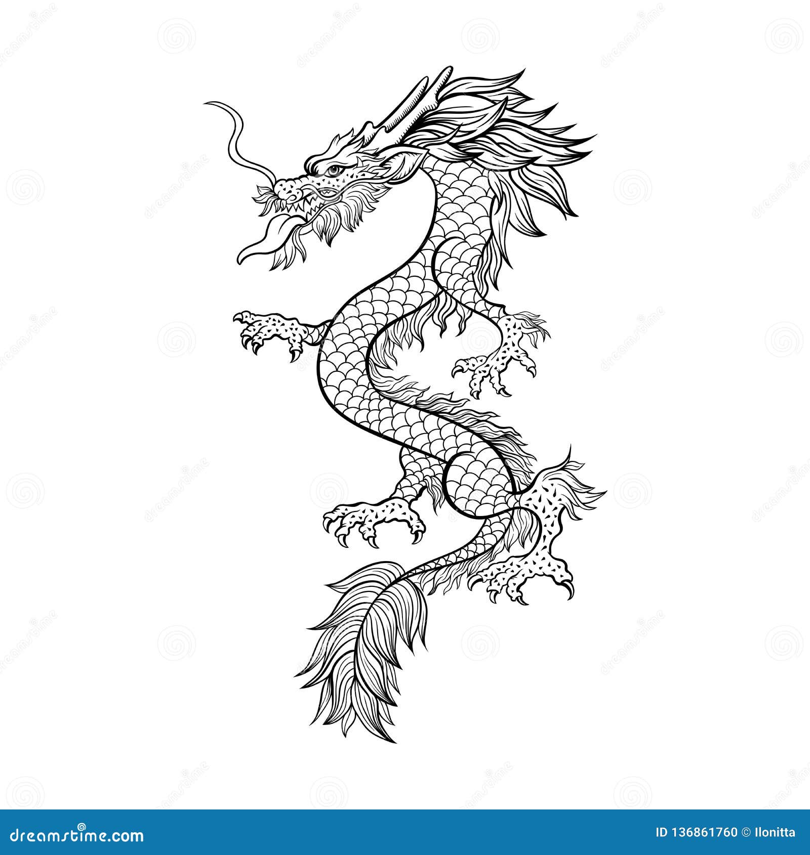 3D Dragon Illustration Side view - Anime Art Board Print for Sale