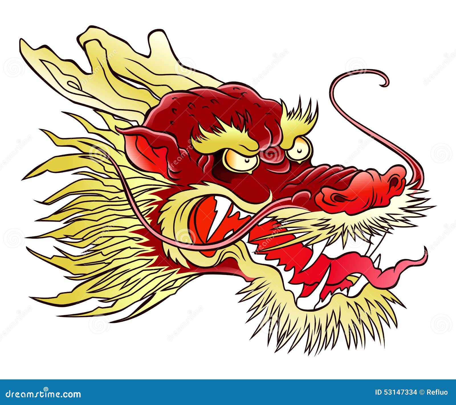 Chinese dragon head stock vector. Illustration of legend ...