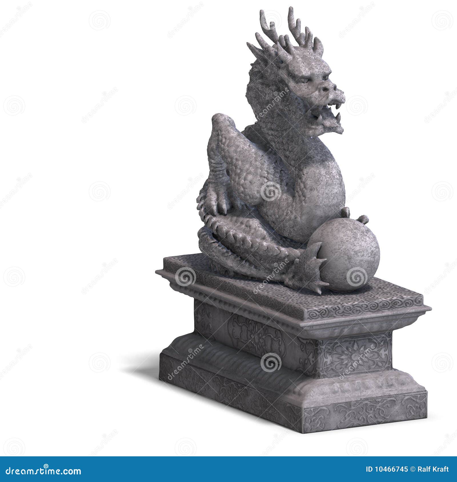 Chinese Dragon Stone Statue Stock Illustration Illustration of object