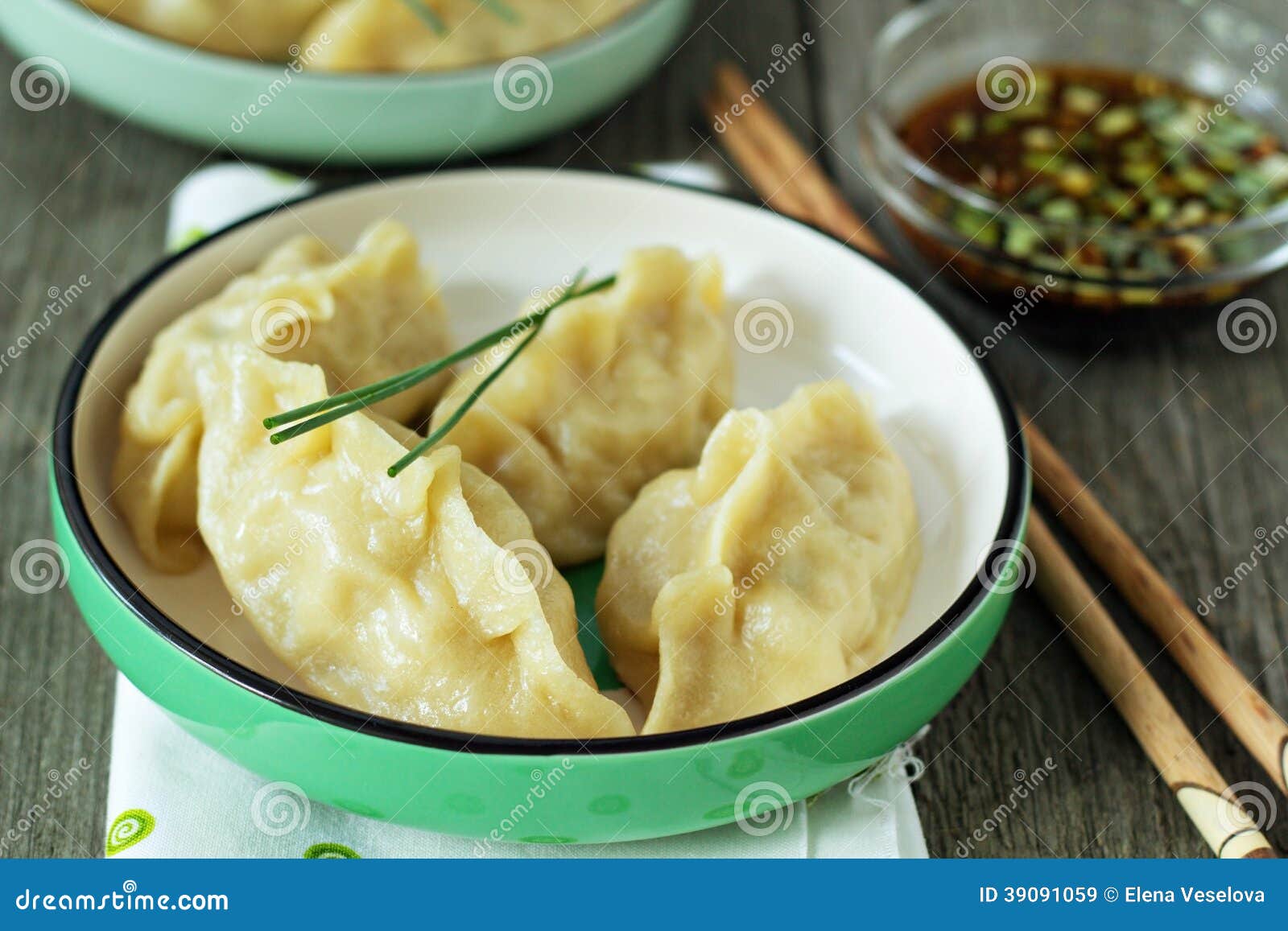 Chinese Dumplings with Ground Chicken Stock Image Image of stuffed