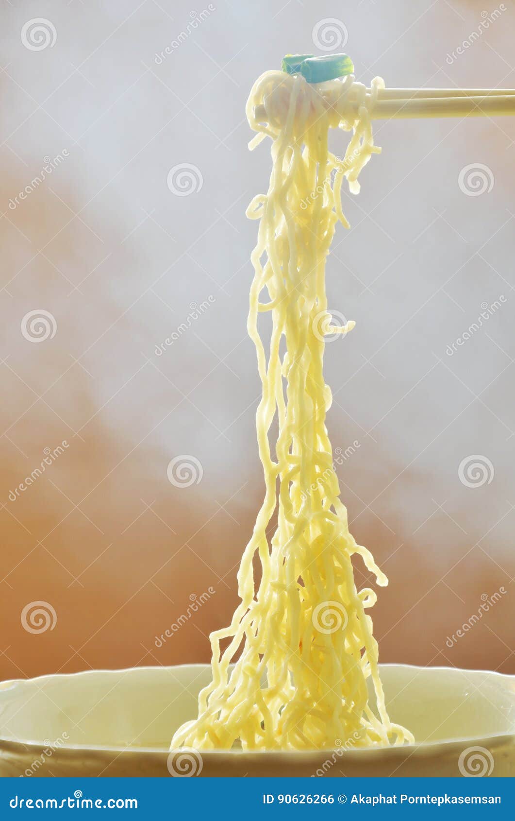 Chinese Egg Noodles Picking in Chopsticks from Bowl with Smoke Stock Photo Image of chinese
