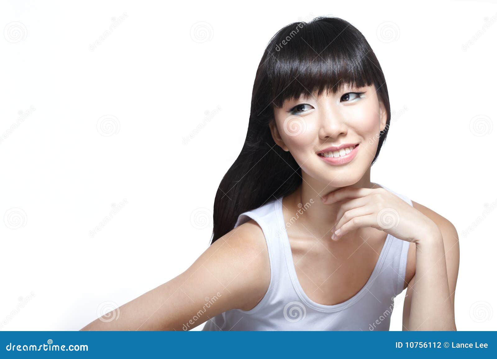Chinese Fashion Beauty Model Looking Radiant Stock Photo Image Of