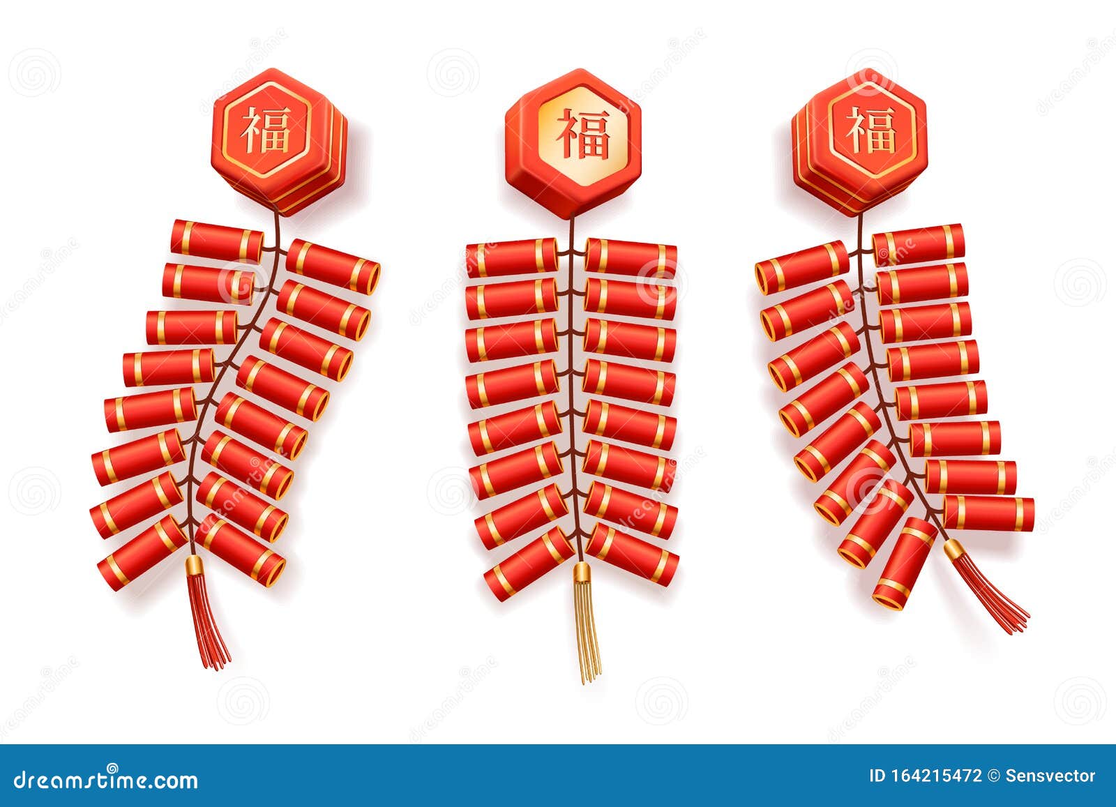 Chinese New Year Petard Firecrackers Bundle Stock Vector - Illustration of  golden, celebration: 164215472