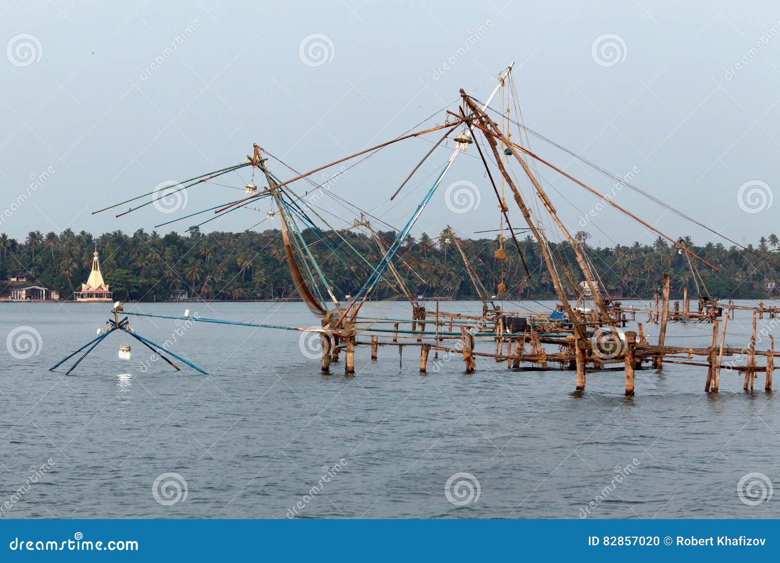 Chinese Fishing Nets in Kerala Stock Photo Image of landmark, india