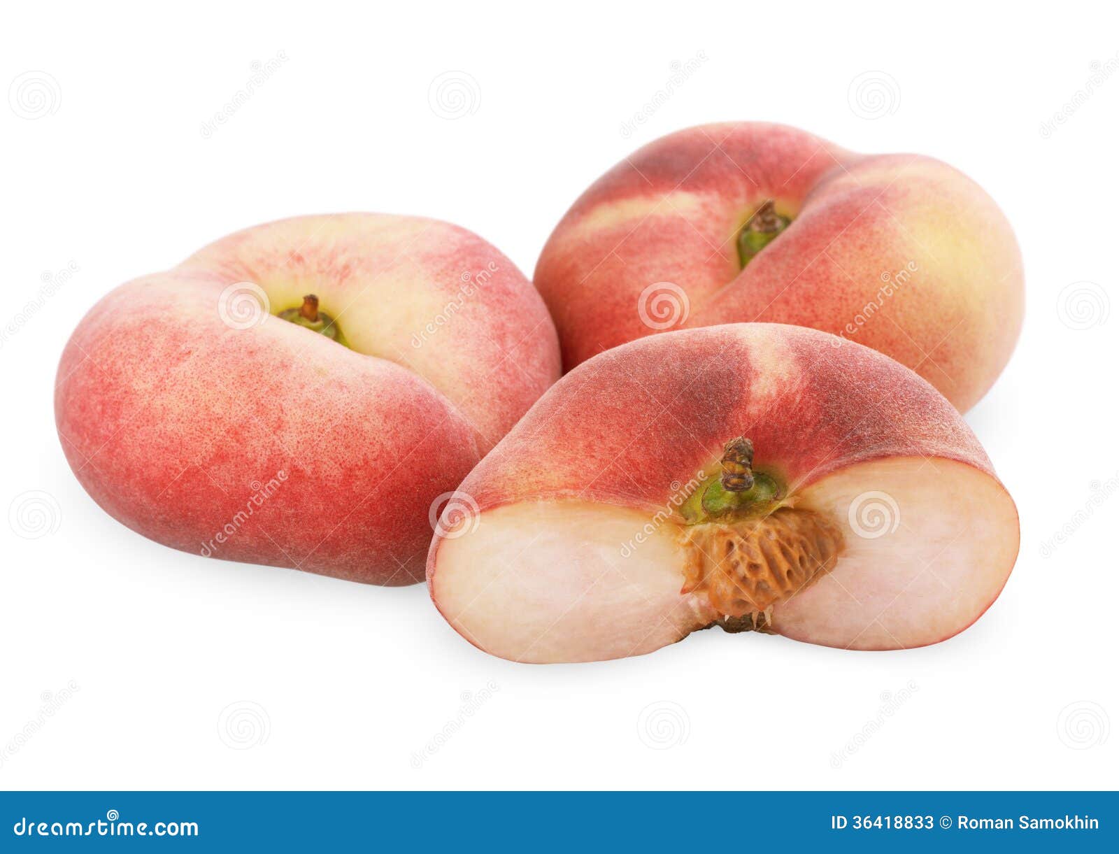 Chinese Flat Peaches with Half Stock Image Image of peach, colorful