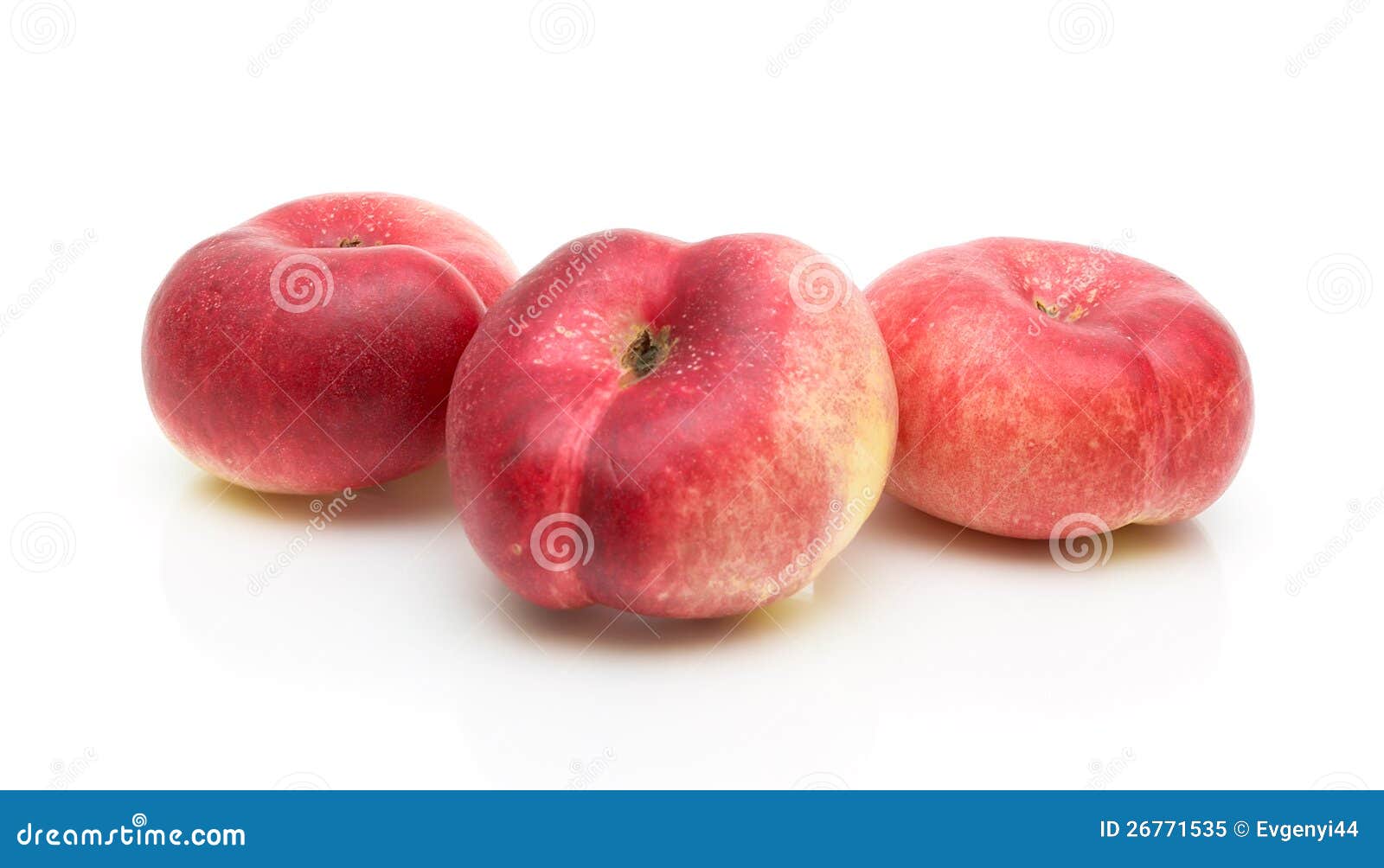 Chinese Flat Peaches on White Background Stock Image Image of