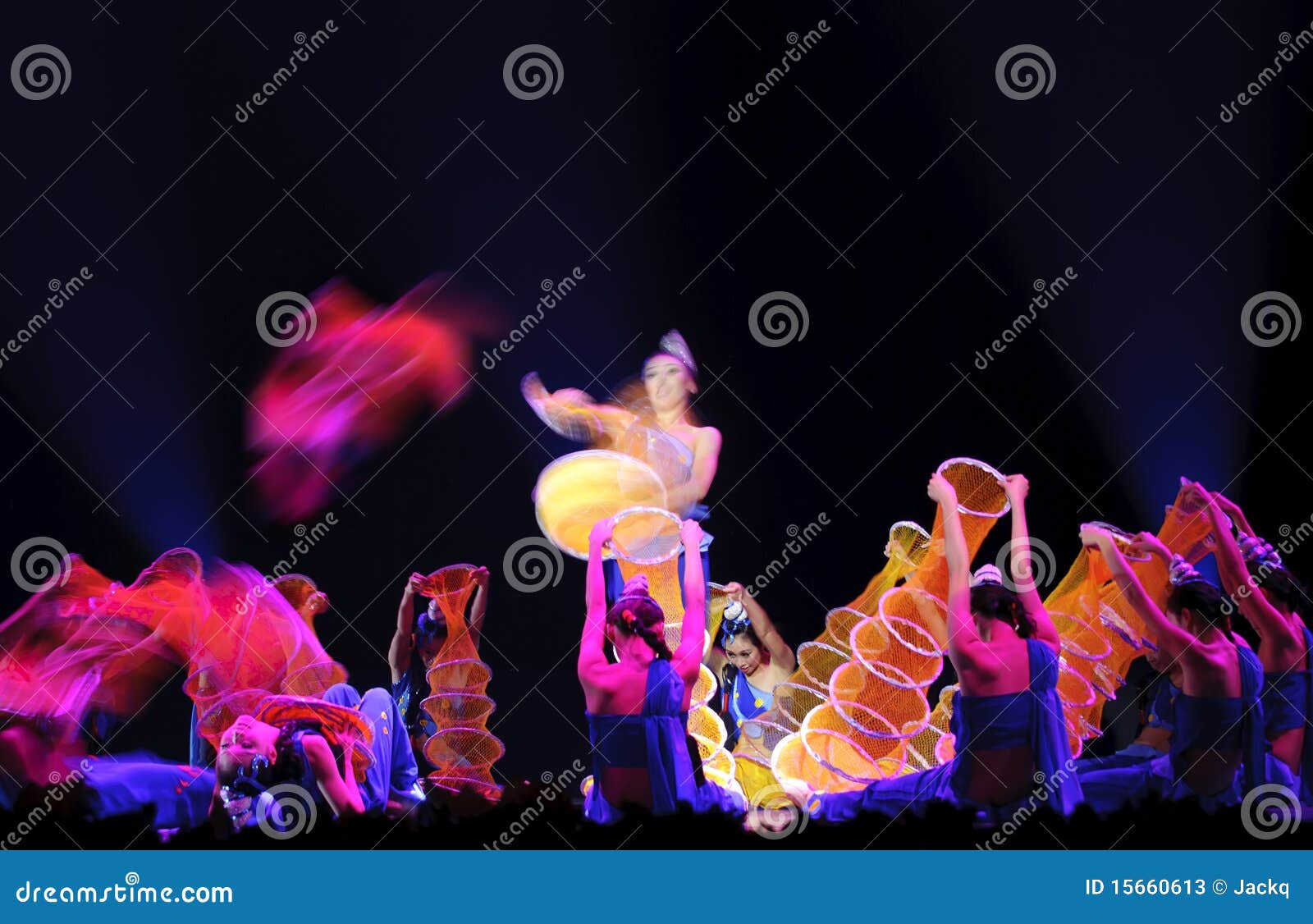 Chinese folk dancer editorial stock photo. Image of fitness - 15660613