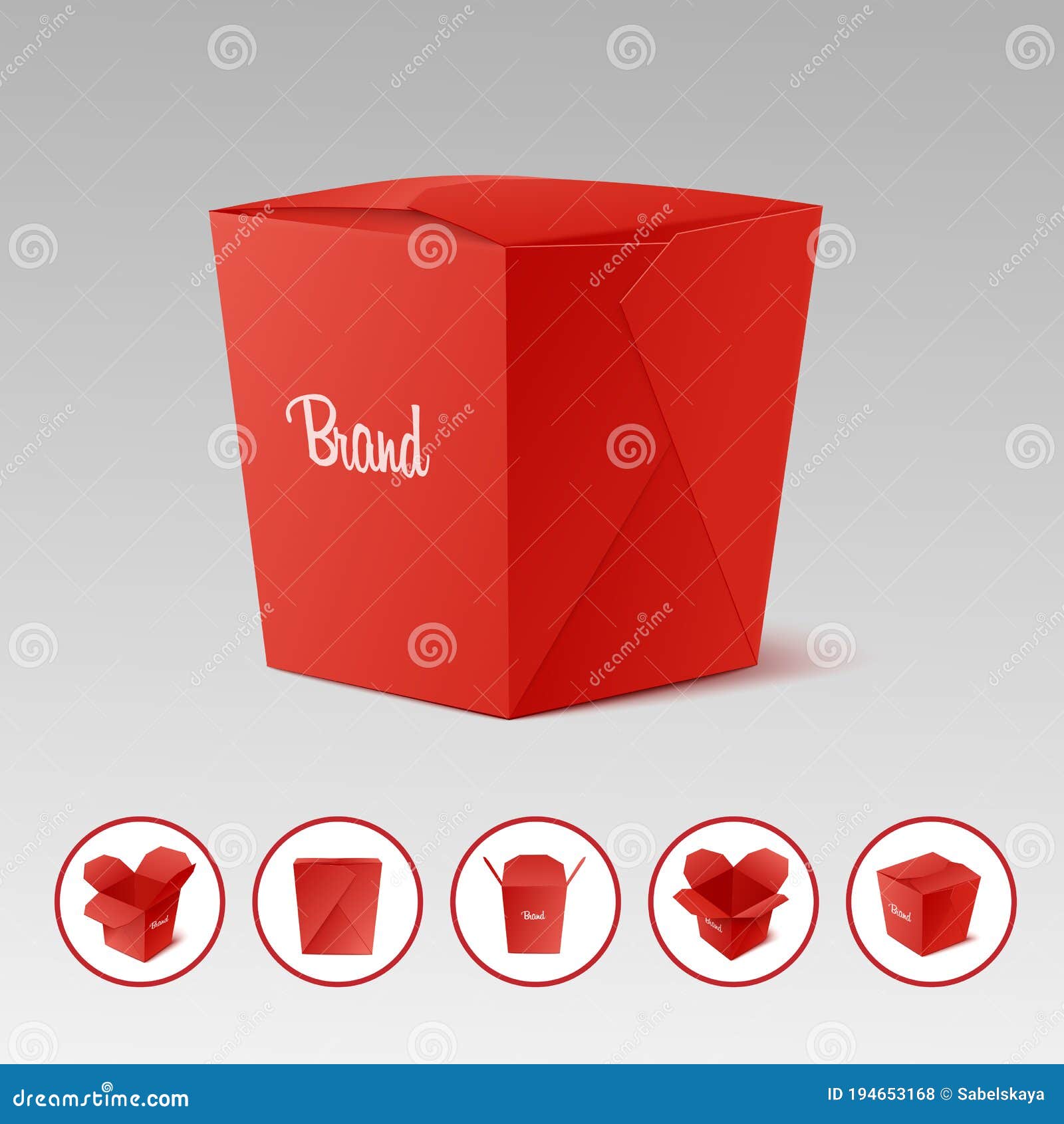 Chinese Food Box Template for Restaurant Realistic Vector Illustration Chinese Food Box Template for Restaurant Realistic Vector Illustration