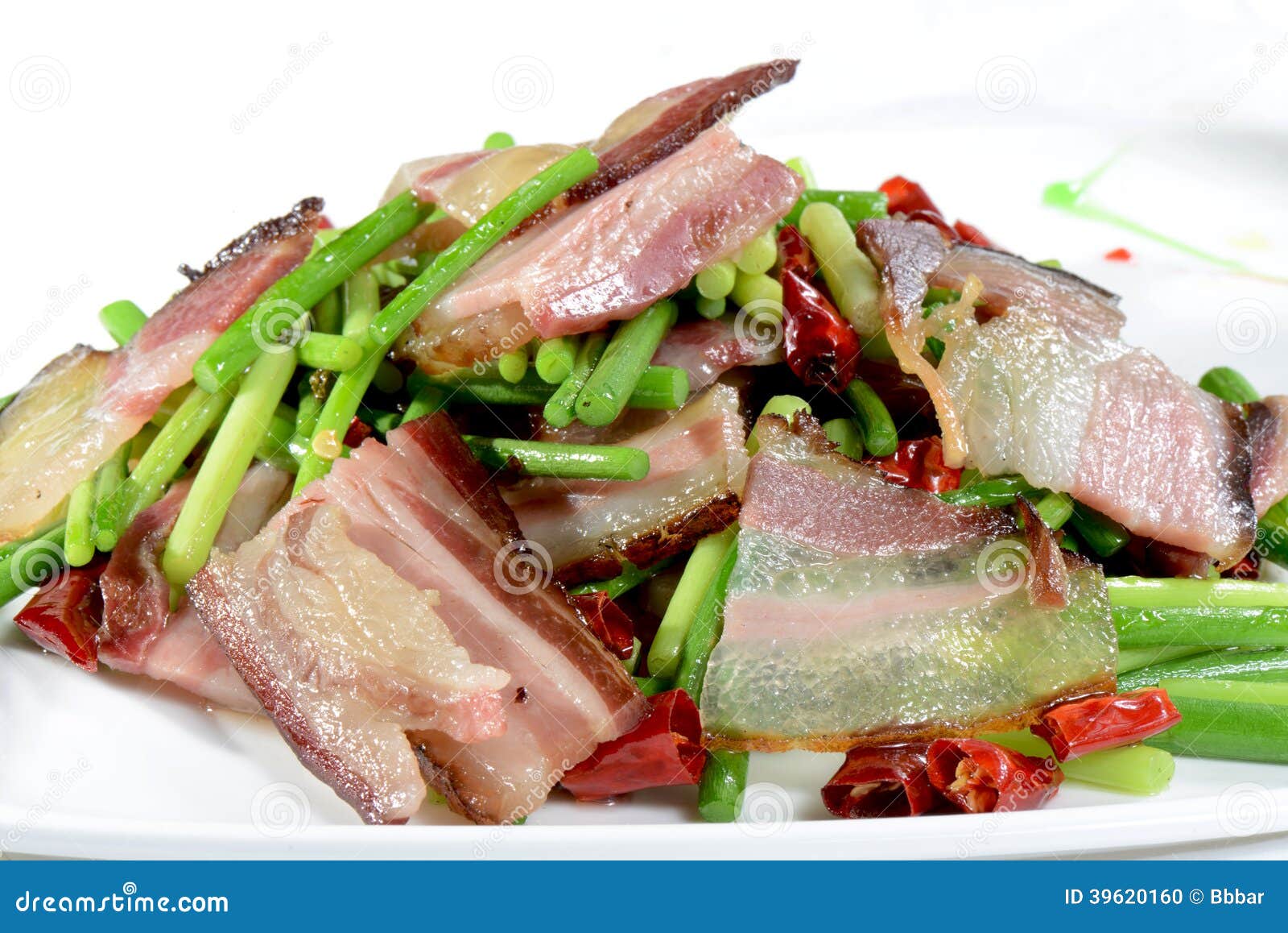 Chinese Food Fried bacon stock photo. Image of ingredient 39620160
