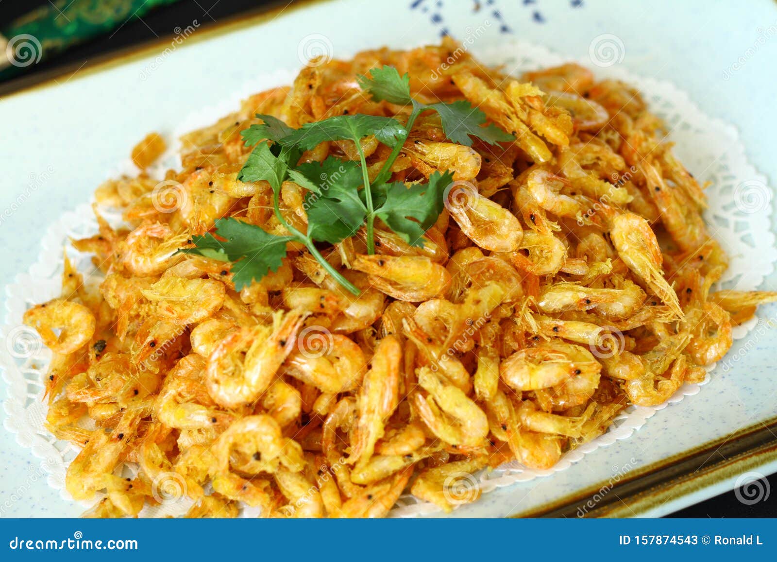 Chinese food: Fried shrimp stock image. Image of festival - 157874543